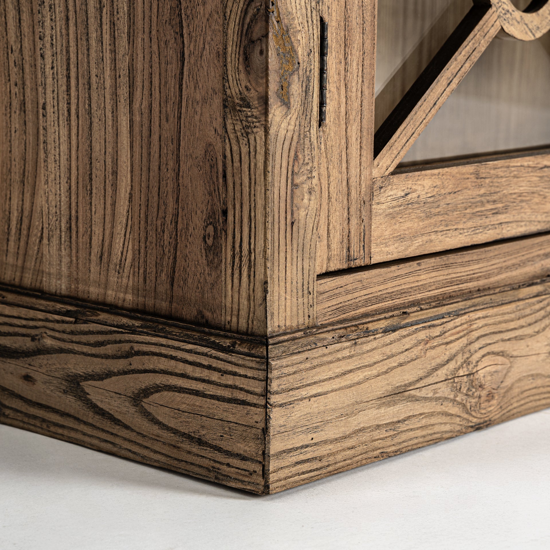 Norvik Glass Cabinet - Contemporary Elm Wood Display