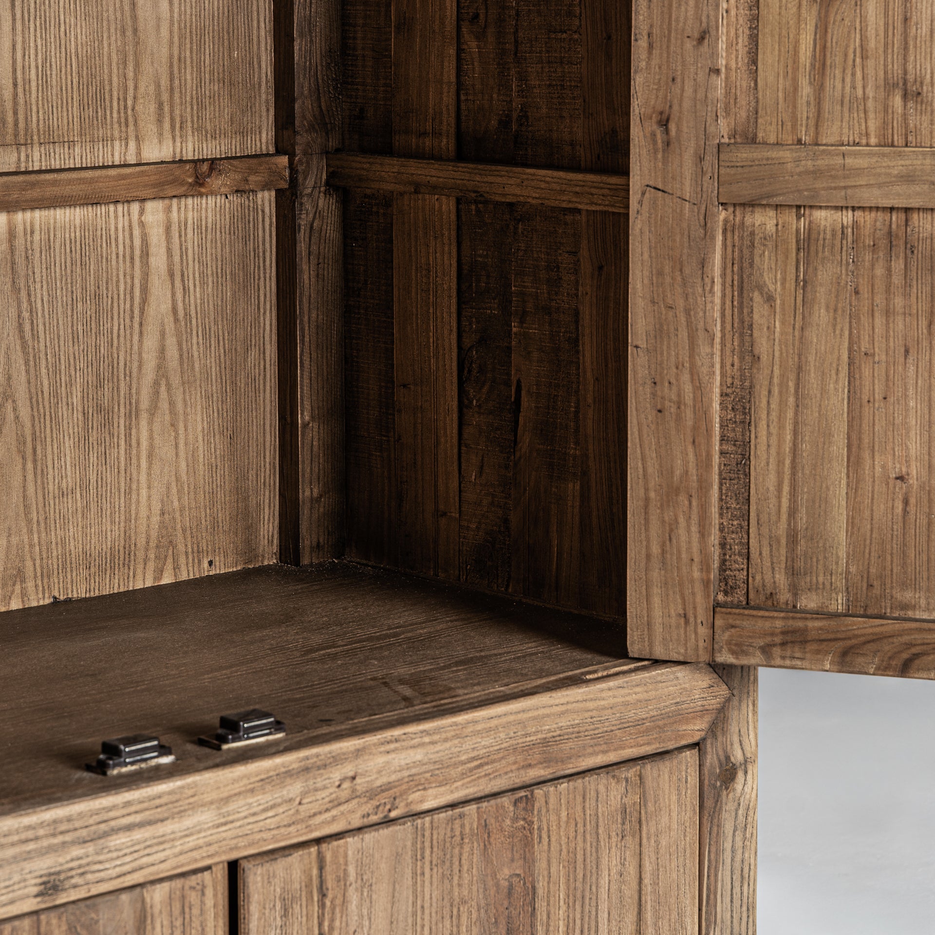 Norvik Contemporary Elm Wood Wardrobe - Brown