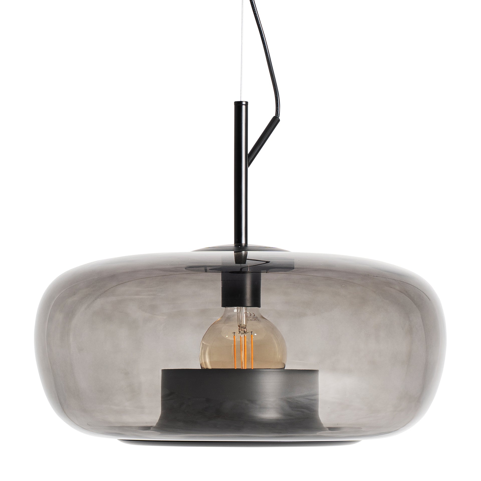 Helen Grey Crystal Ceiling Lamp - Contemporary Iron & Glass Pendant Light