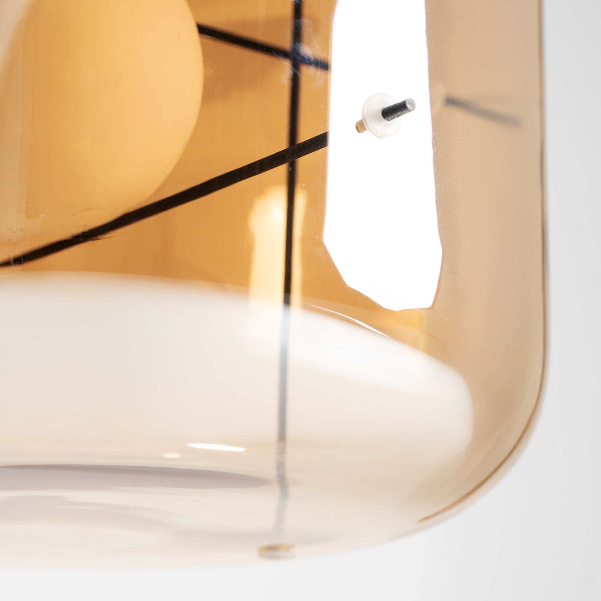 Contemporary Crystal Ceiling Lamp - Light Brown & Black Iron