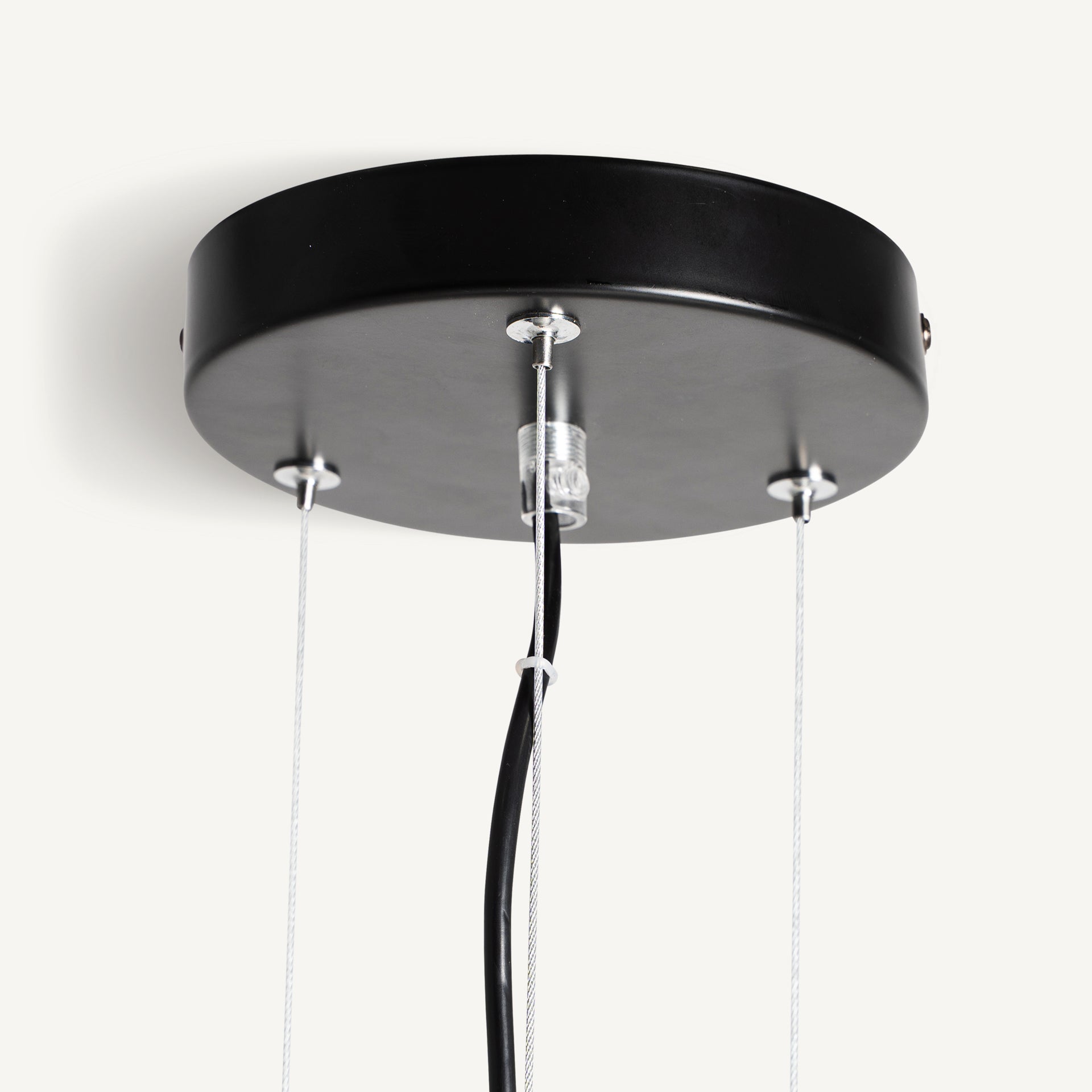Contemporary Crystal Ceiling Lamp - Light Brown & Black Iron