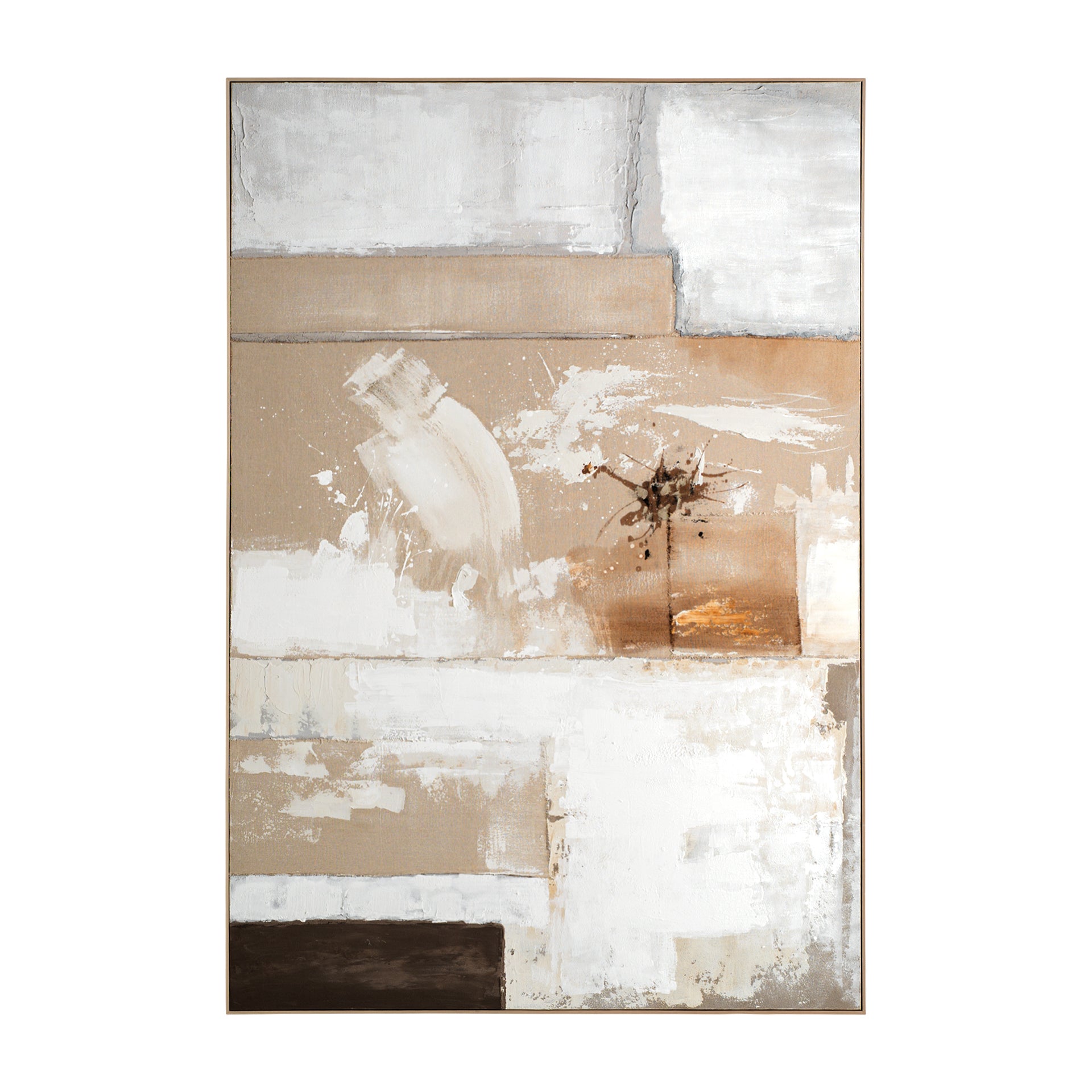 Radel Contemporary Canvas Wall Art - Natural Tones with Pine Wood Frame