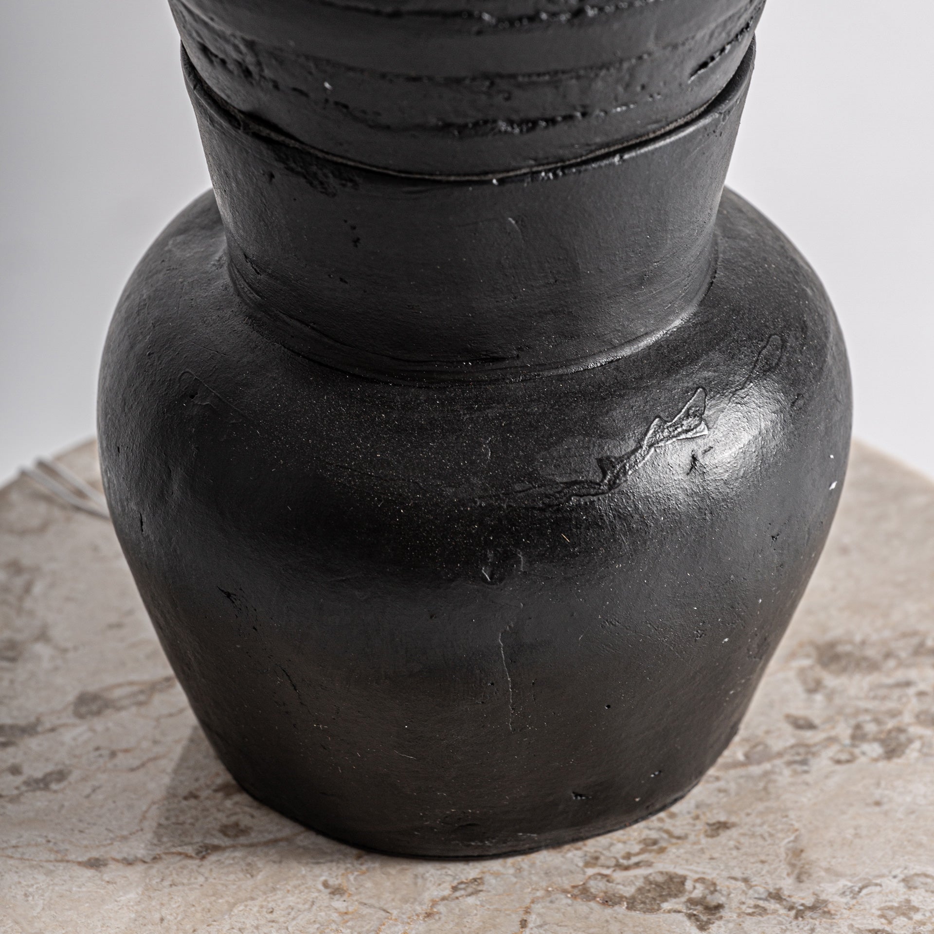 SOMA Minimalist Decorative Figure - Black Terracotta & Marble Sculpture