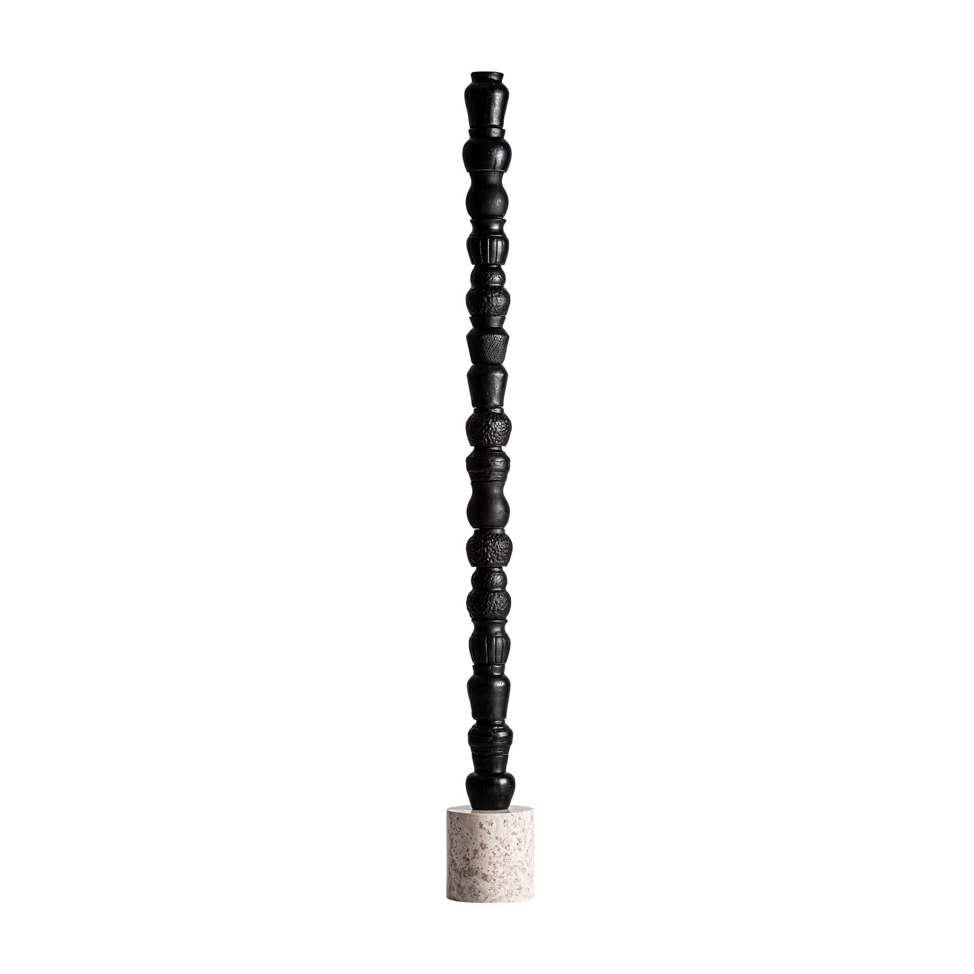 SOMA Minimalist Decorative Figure - Black Terracotta & Marble Sculpture