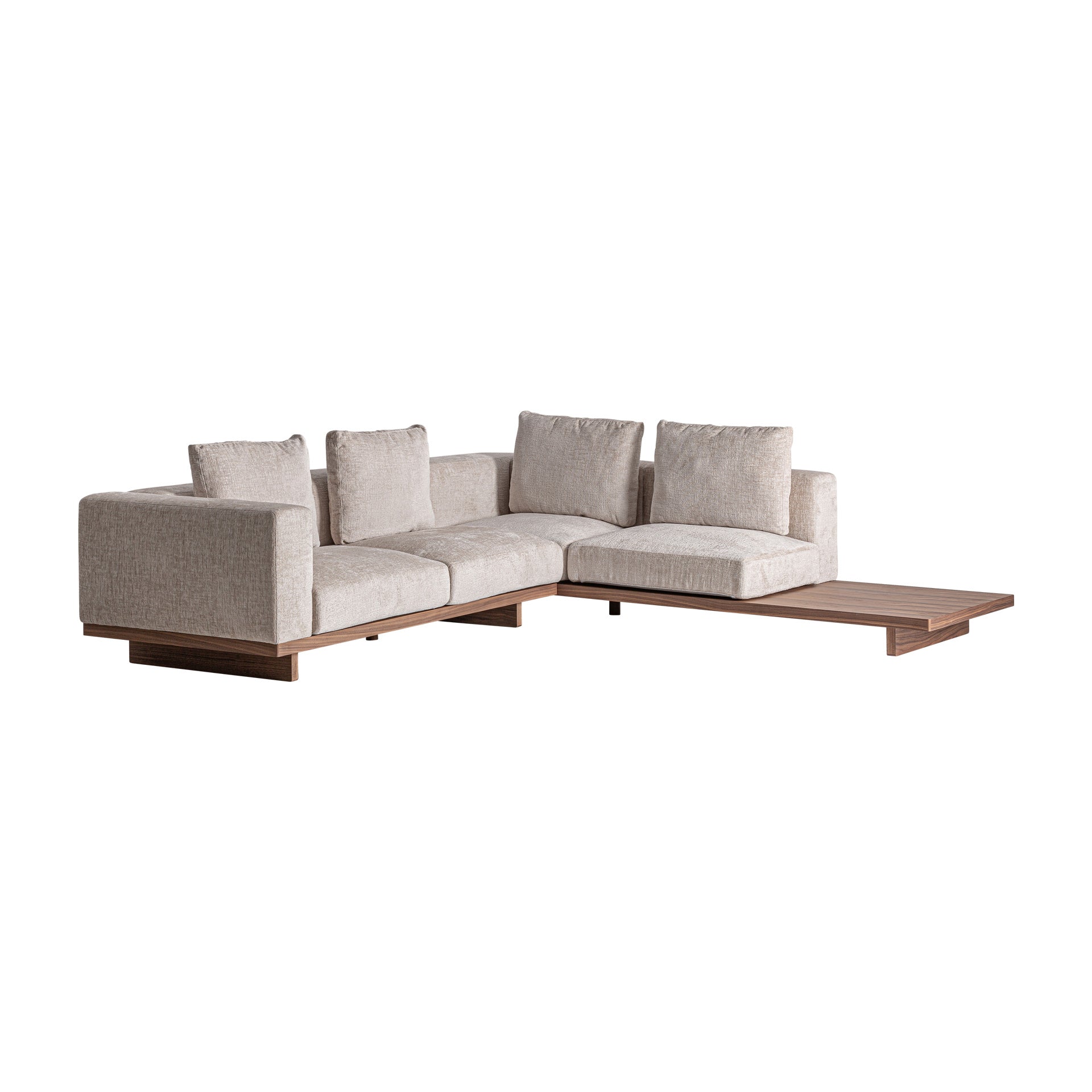 Metti Taupe Corner Sofa Module - Contemporary Modular Seating