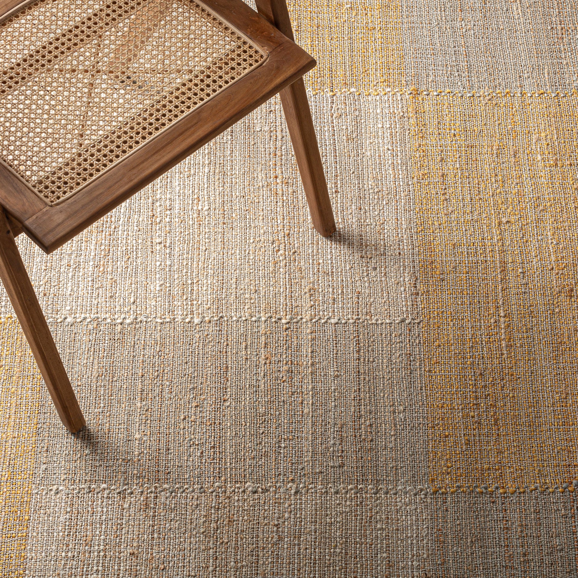 Takara Jute Carpet - Grey & Ochre Cotton Blend