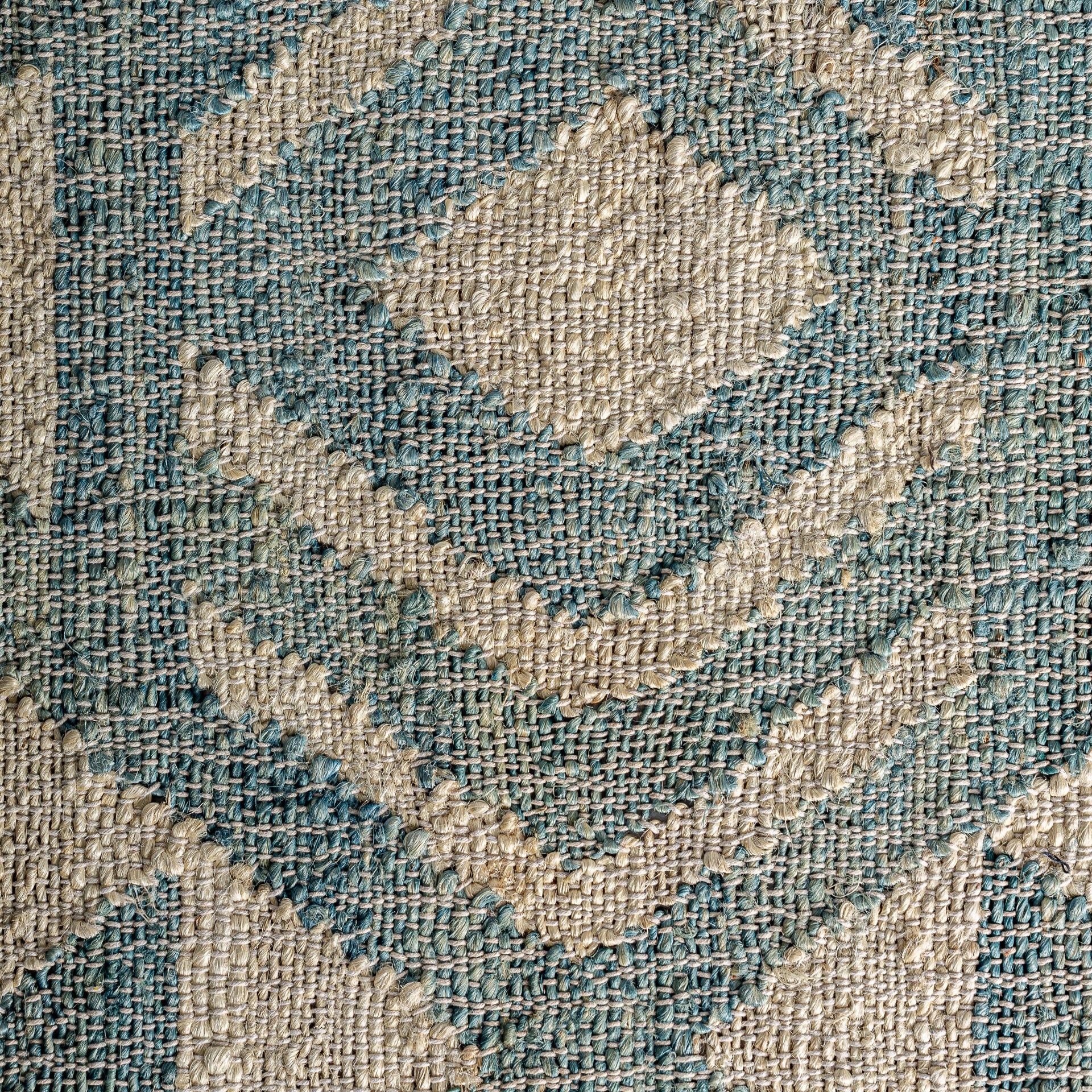 Kozakura Blue Jute Carpet with Cotton Accents