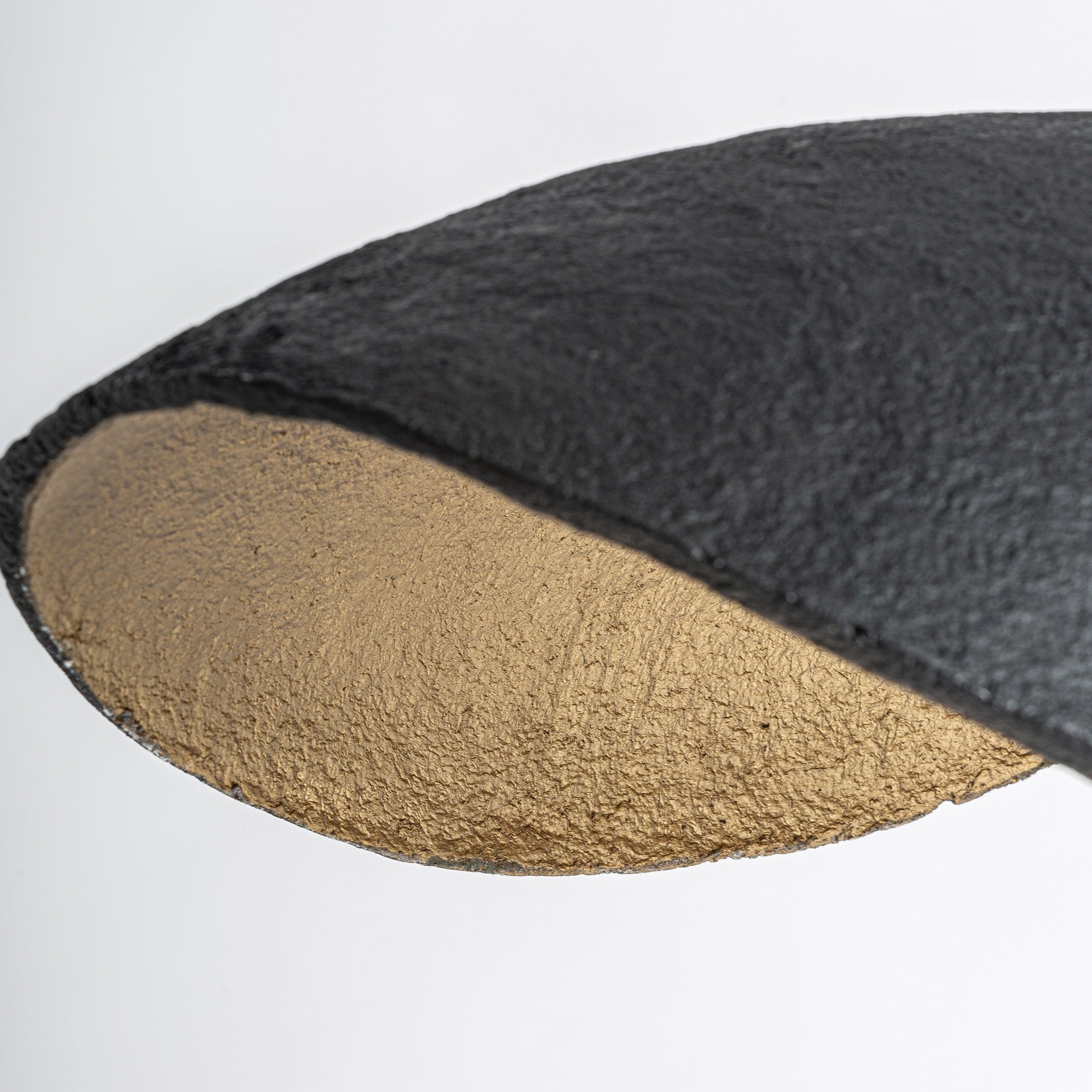 Black Iron Ceiling Lamp with Bronze Paper Mache Shade