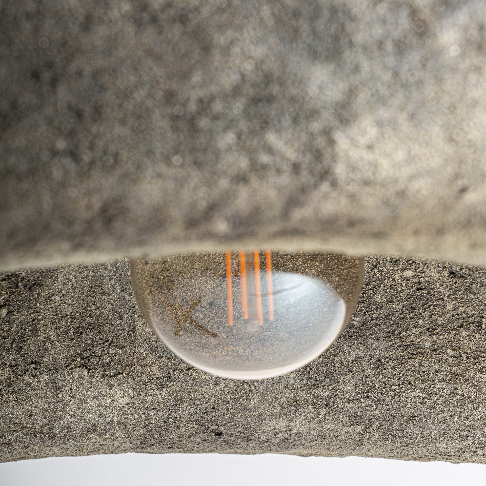 Golden Concrete Ceiling Lamp with Black Paper Mache Shade