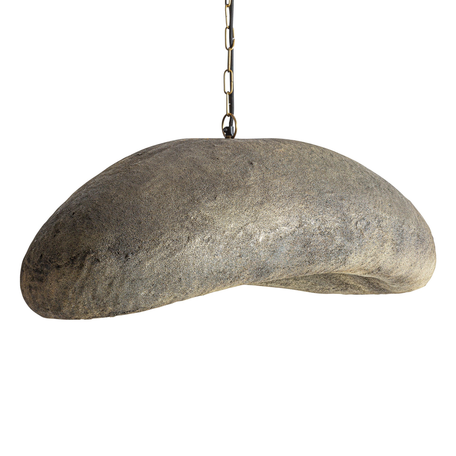 Golden Concrete Ceiling Lamp with Black Paper Mache Shade
