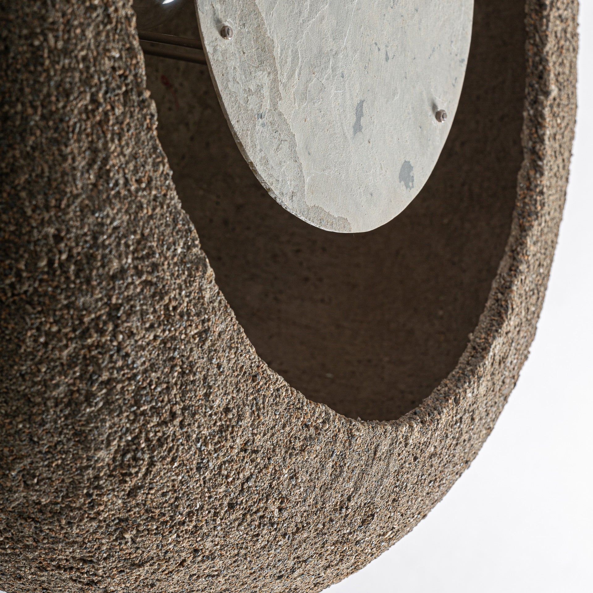 Grey Concrete Wall Lamp with Stone Accent