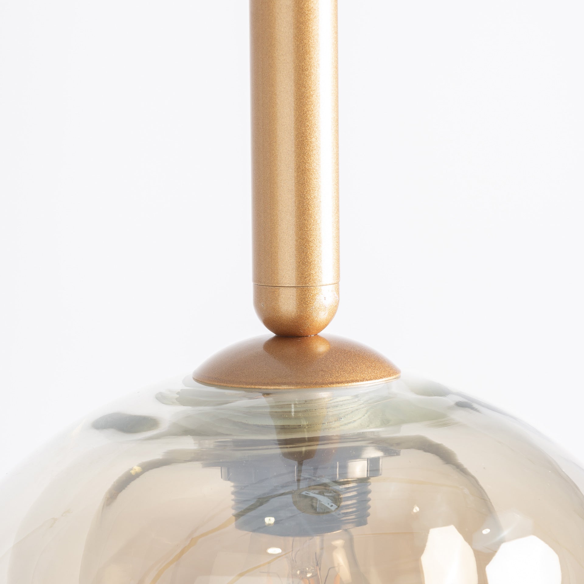 Crystal Grey Ceiling Lamp with Golden Steel Accents