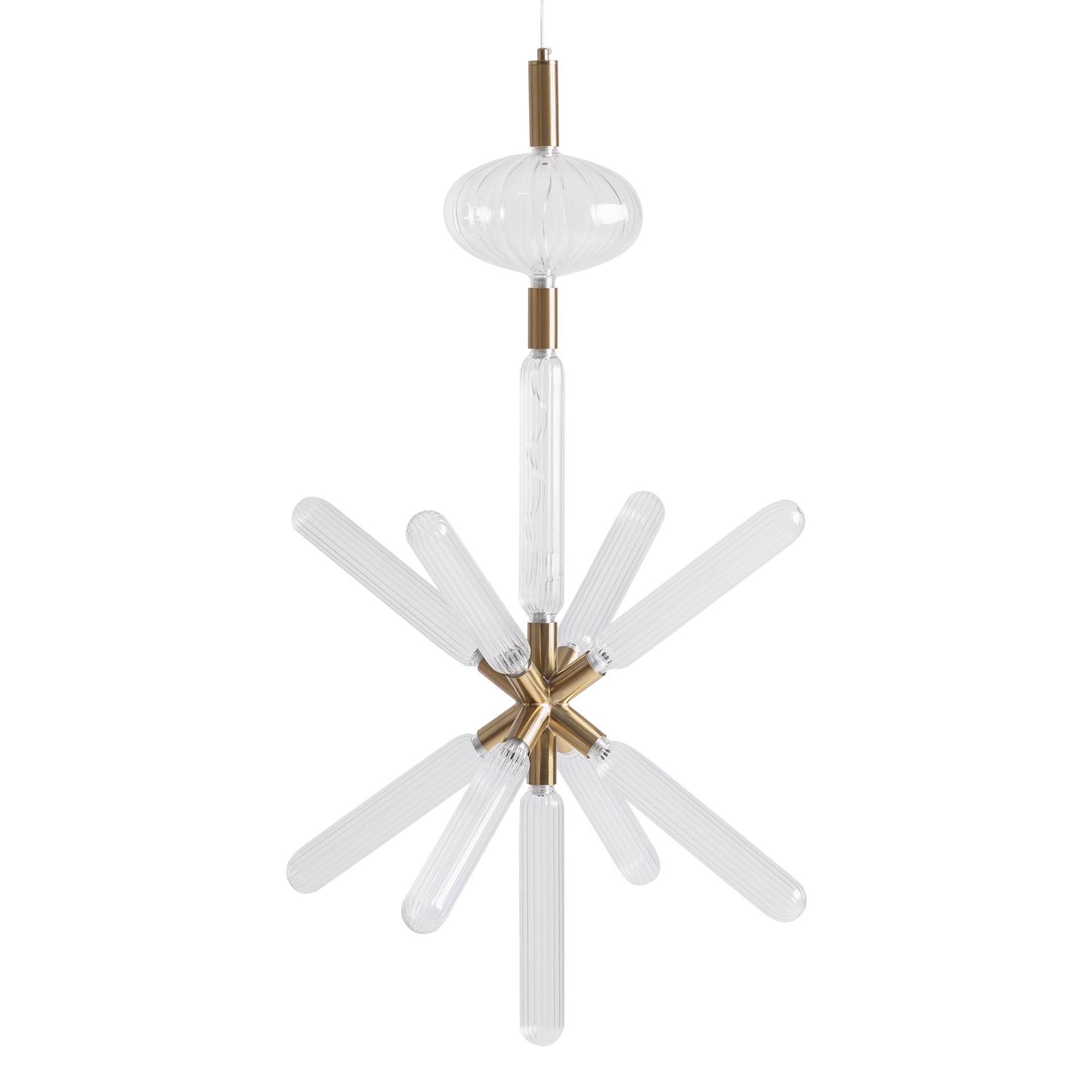 Crystal Ceiling Lamp with Bronze Steel Frame