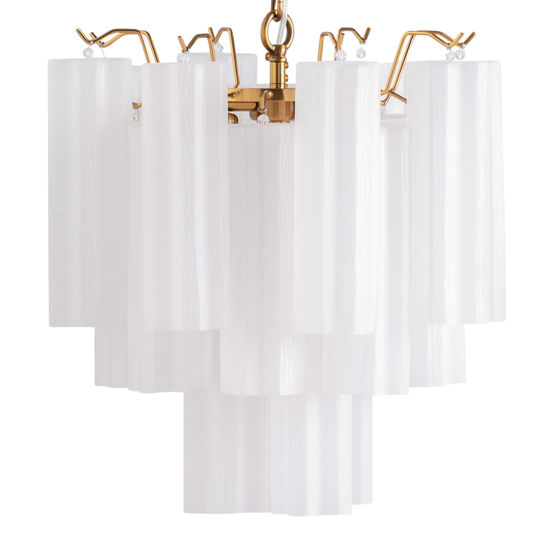 Crystal White & Gold Ceiling Lamp - Modern Luxury Lighting