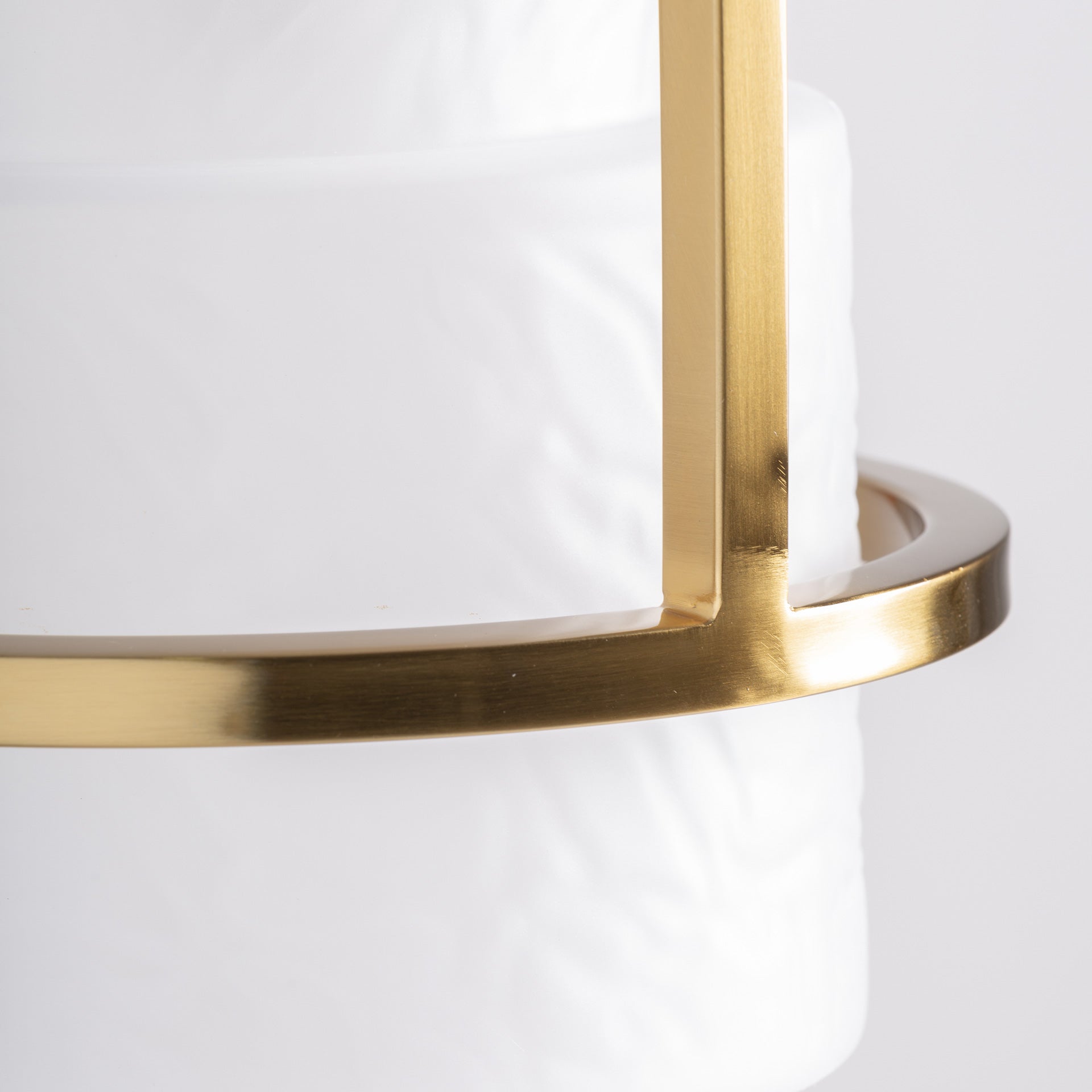 White Crystal Ceiling Lamp with Bronze Steel Frame