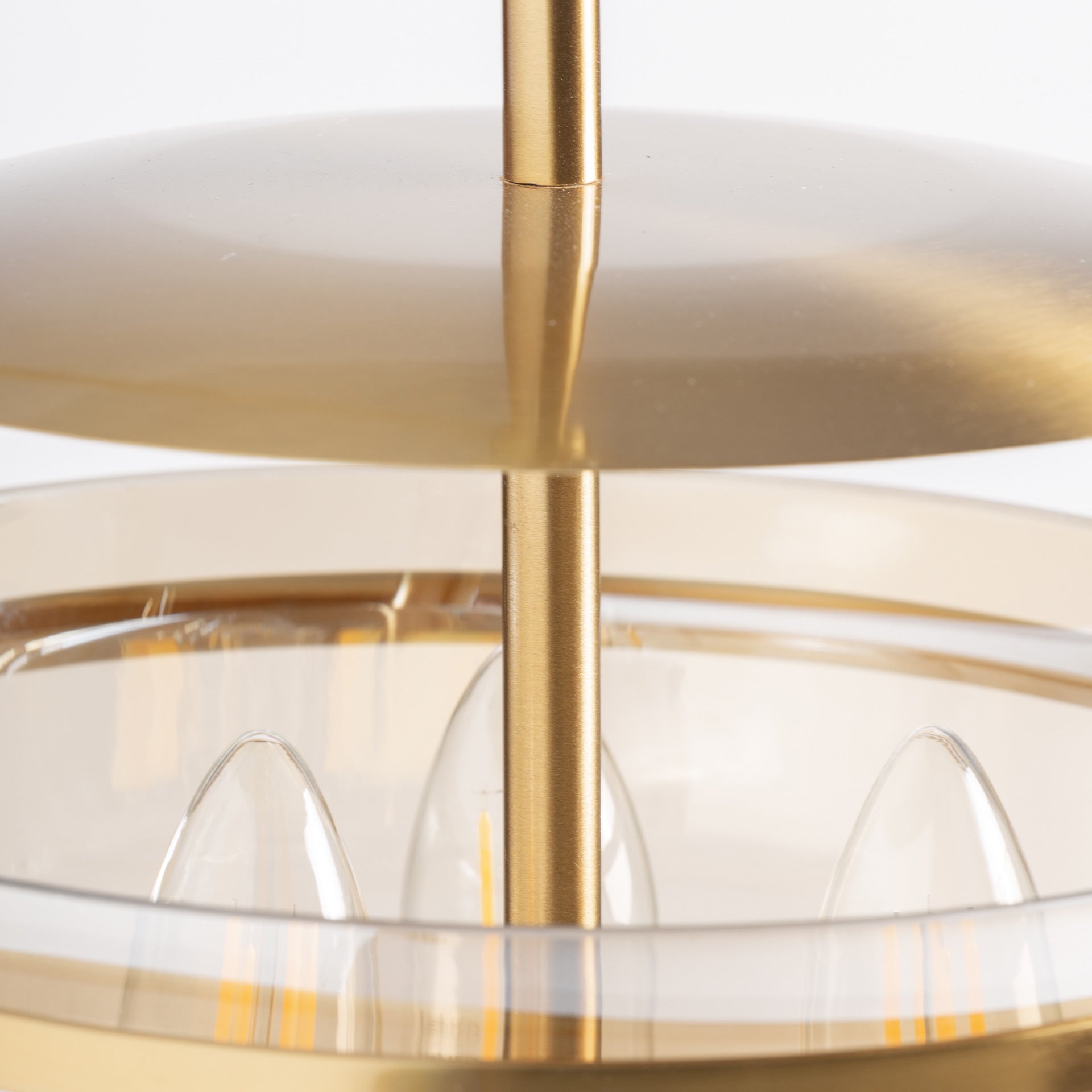 Crystal Ceiling Lamp with Golden Steel Frame