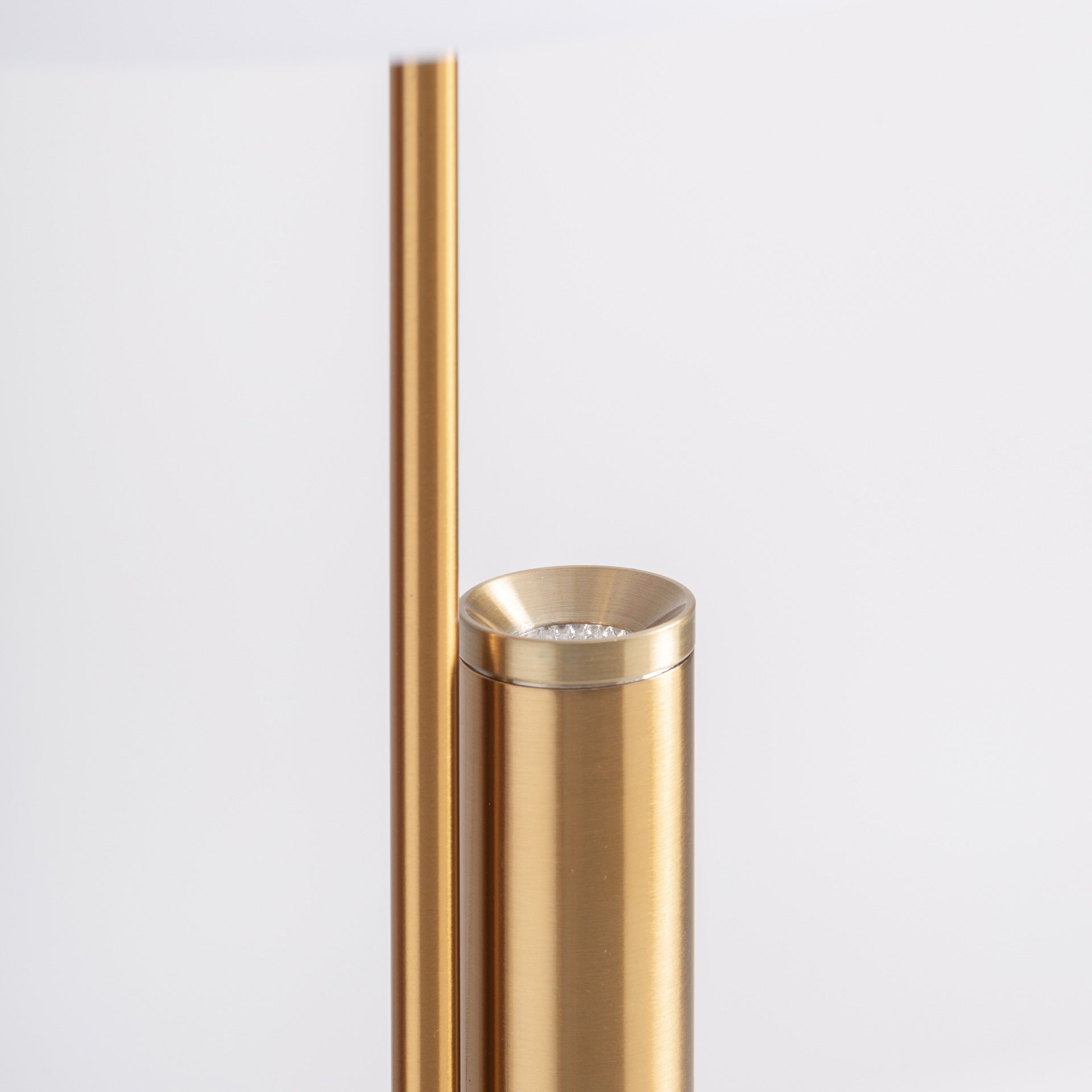 White Acrylic Ceiling Lamp with Copper Steel Accents