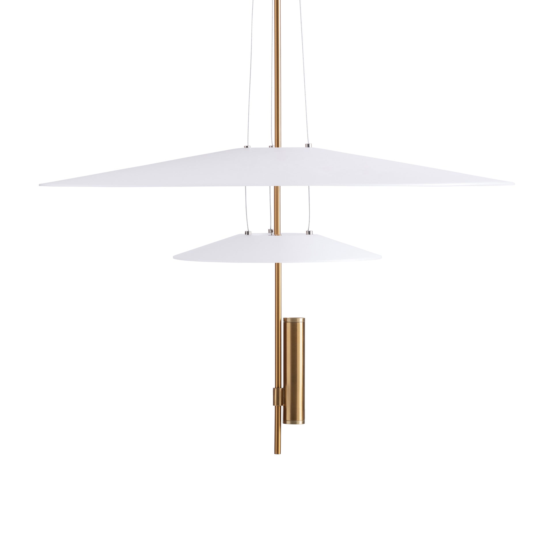 White Acrylic Ceiling Lamp with Copper Steel Accents