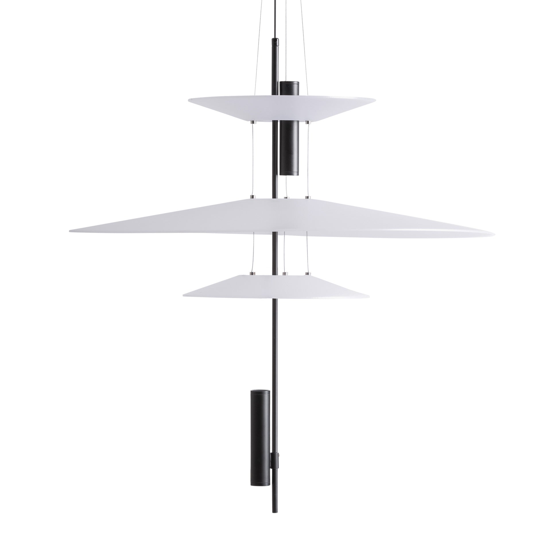 Modern White Acrylic Ceiling Lamp with Black Steel Frame