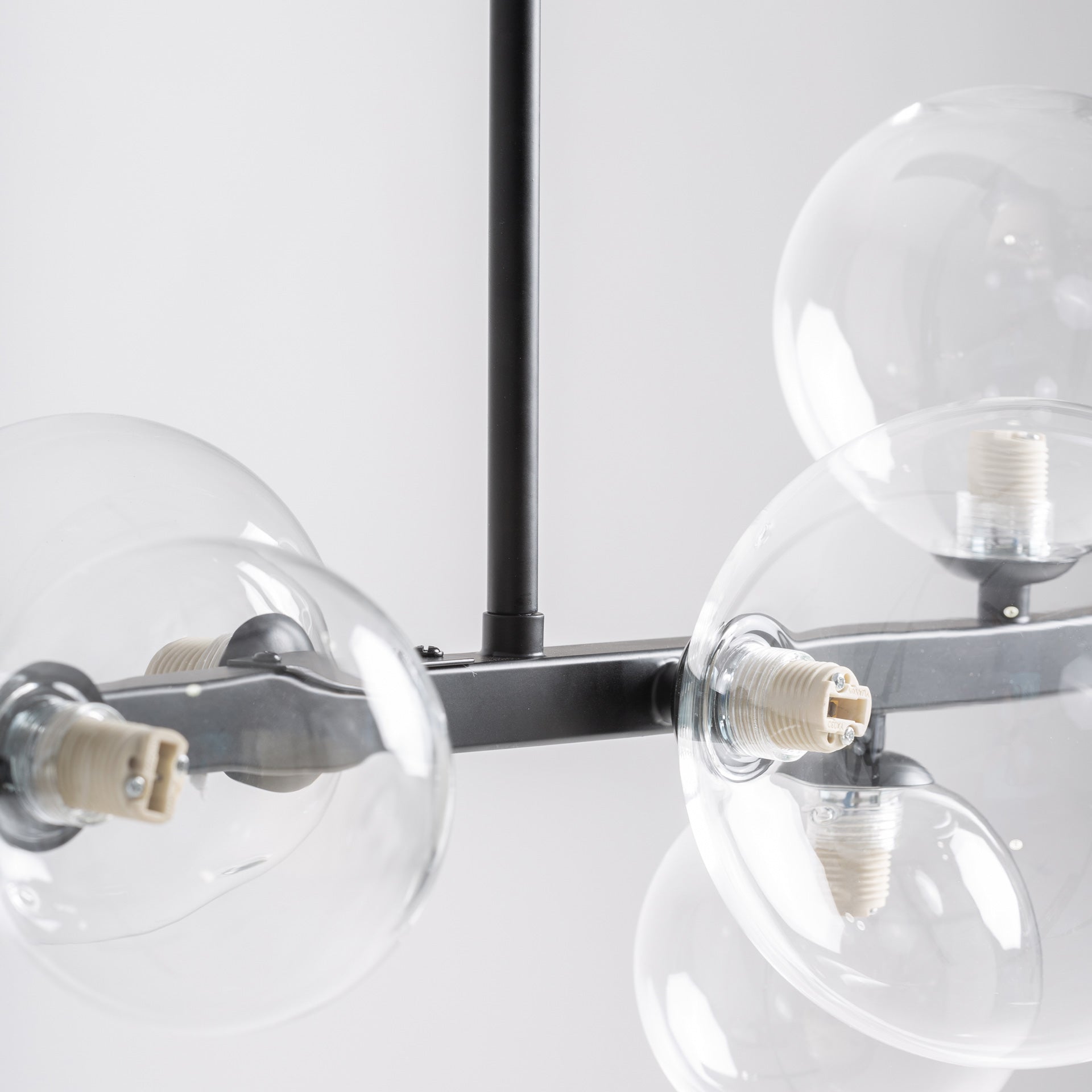 Crystal Ceiling Lamp with Black Steel Frame