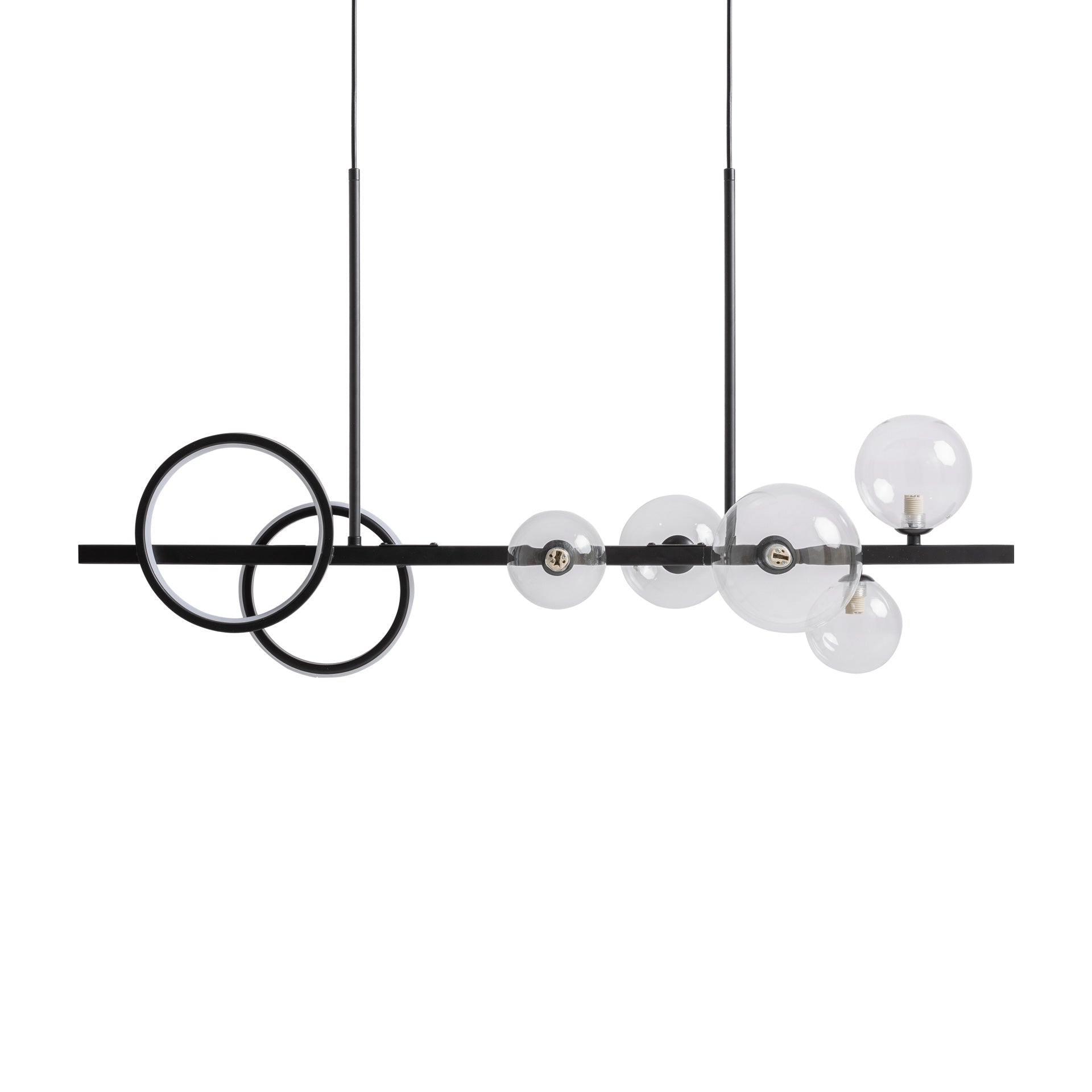 Crystal Ceiling Lamp with Black Steel Frame