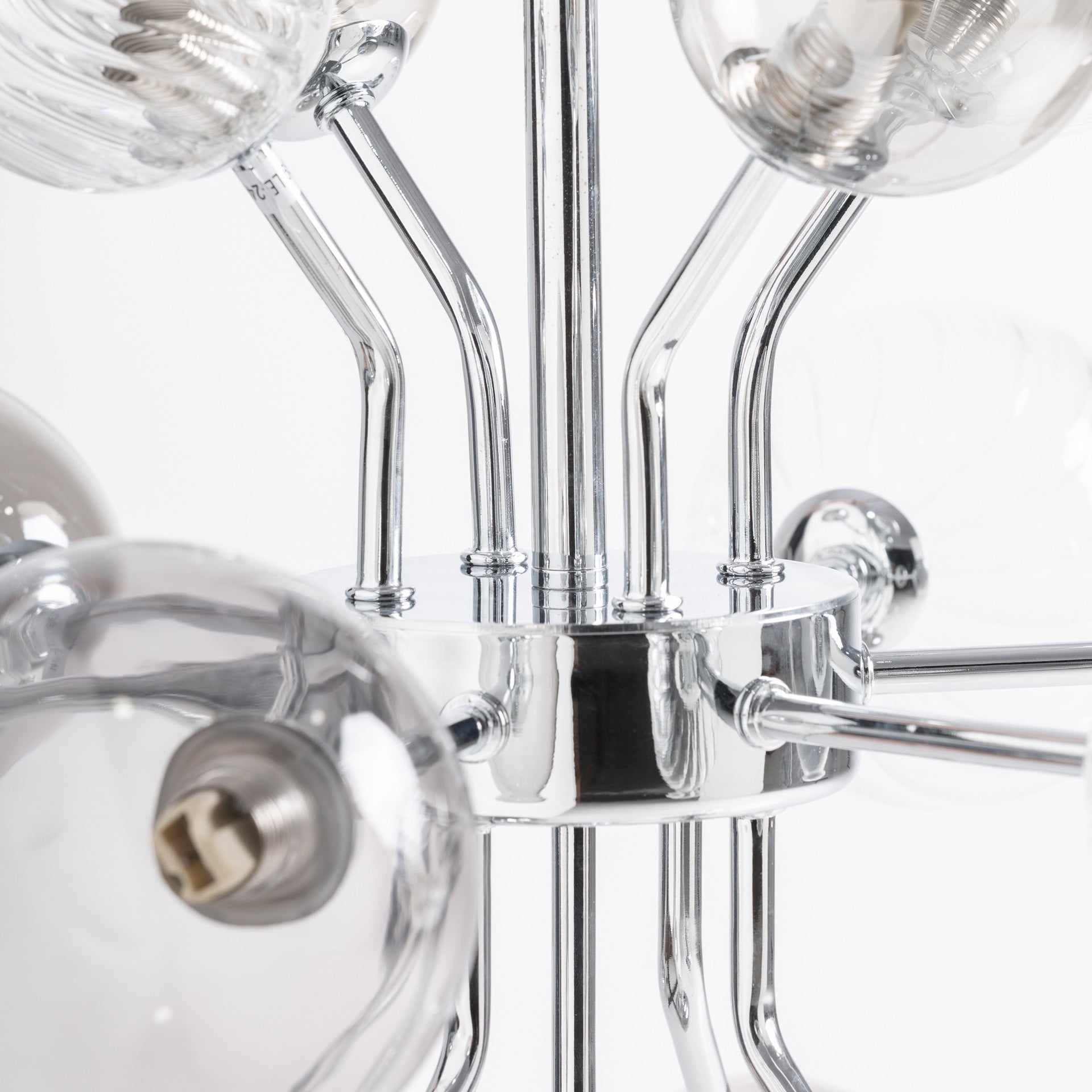 Grey Crystal Ceiling Lamp with Smoked Finish