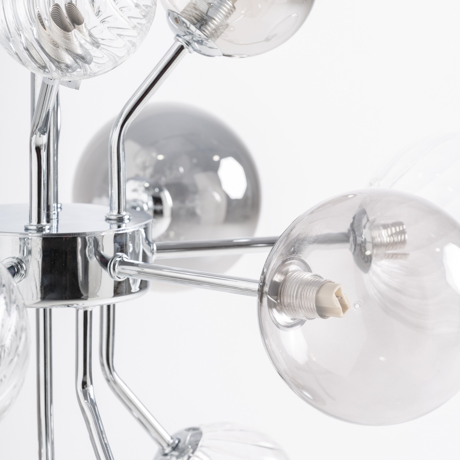 Grey Crystal Ceiling Lamp with Smoked Finish