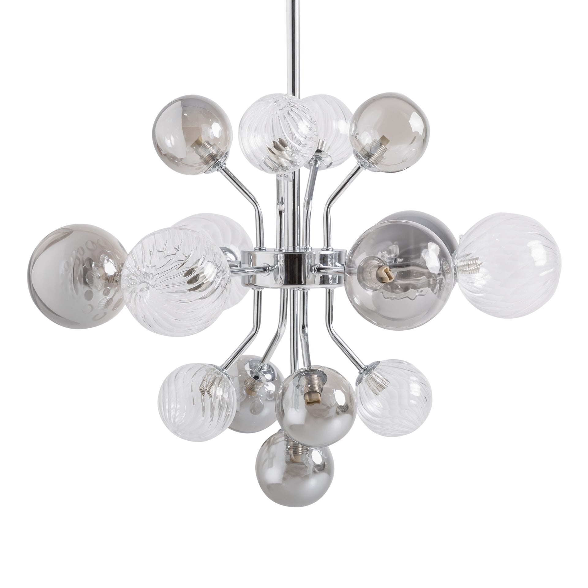 Grey Crystal Ceiling Lamp with Smoked Finish