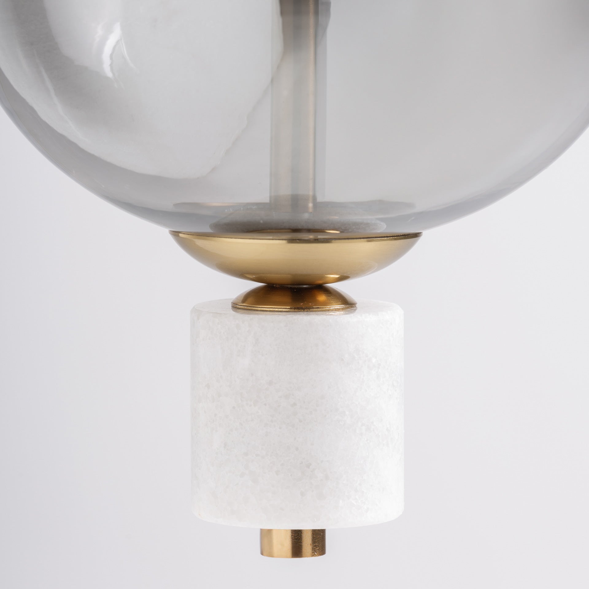 Grey Crystal Ceiling Lamp with Gold Steel Finish
