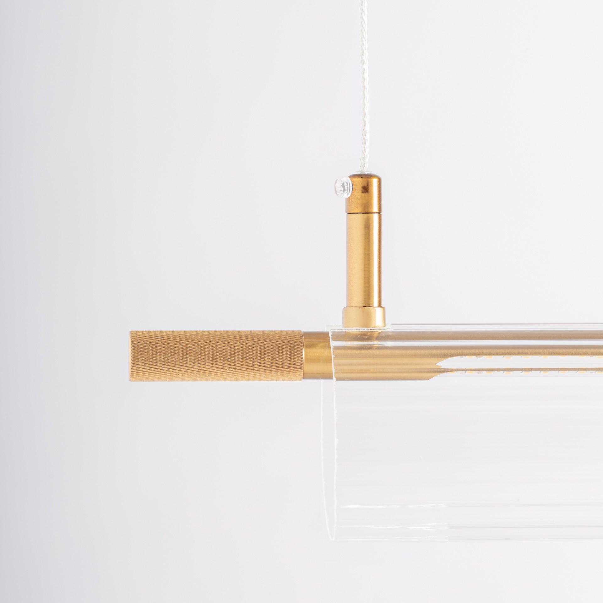 Crystal Ceiling Lamp with Smoked Glass and Bronze Finish