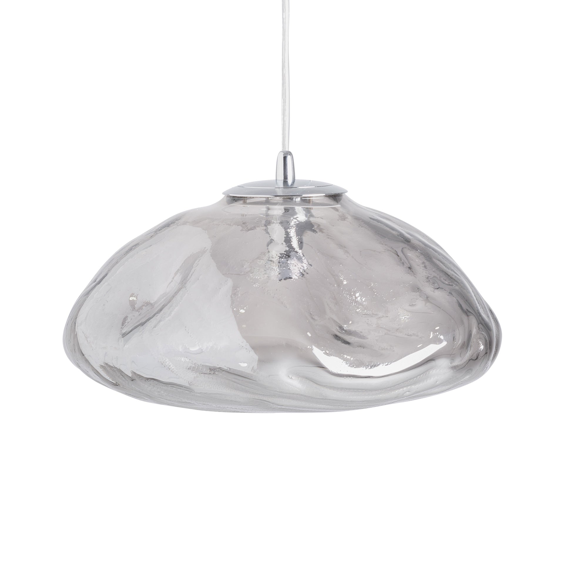 Grey Crystal Ceiling Lamp with Smoked Glass Finish