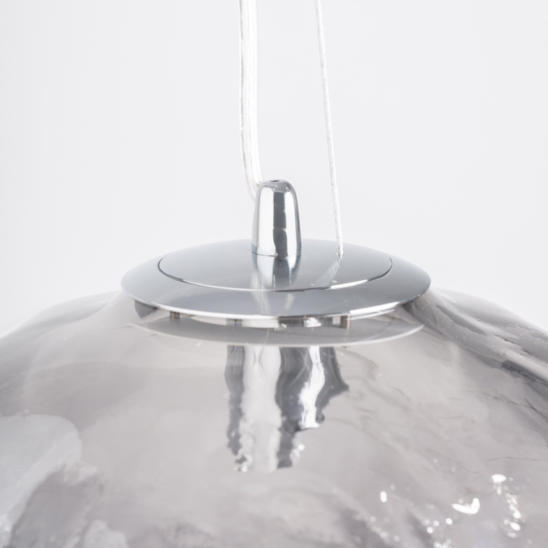 Grey Crystal Ceiling Lamp with Smoked Finish