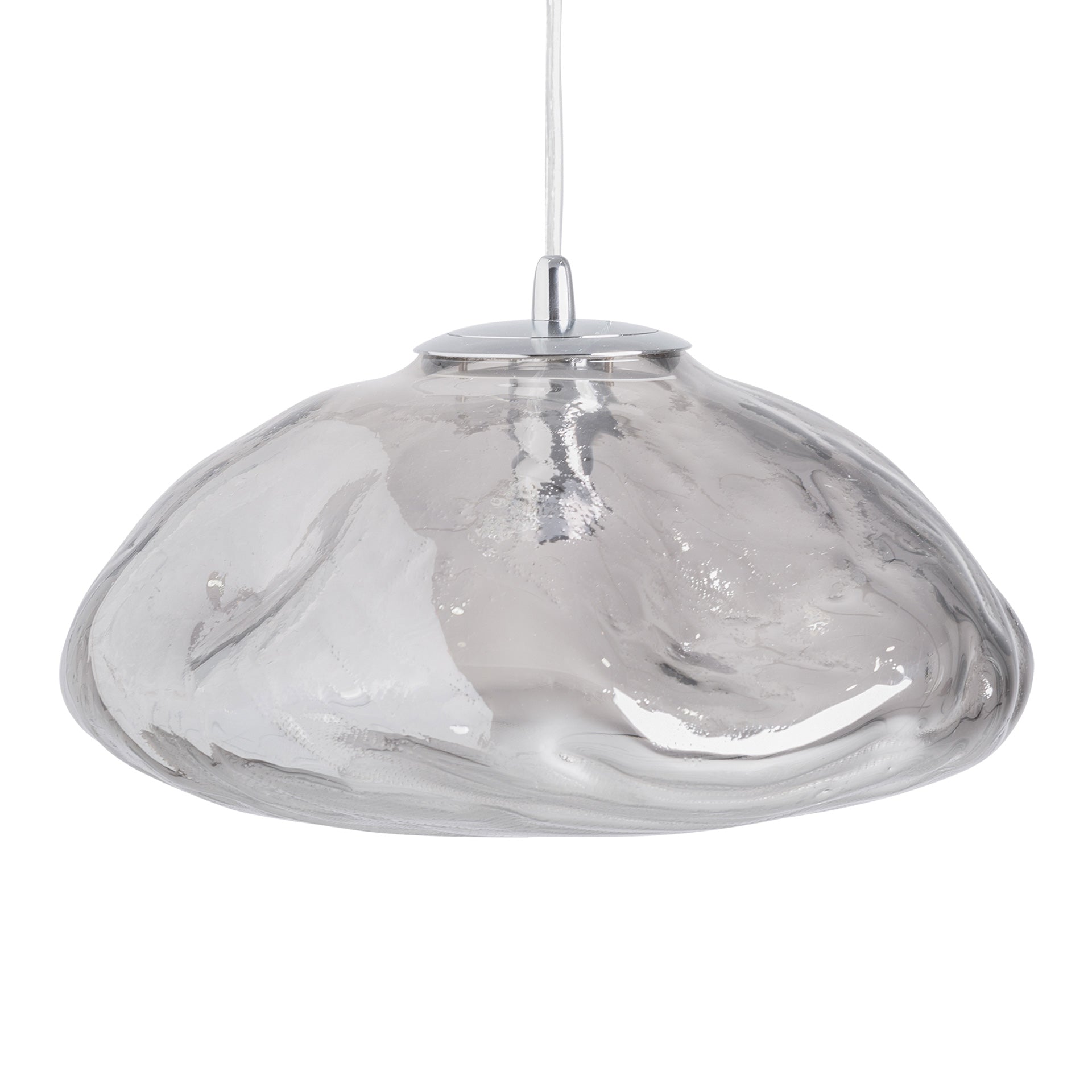 Grey Crystal Ceiling Lamp with Smoked Finish