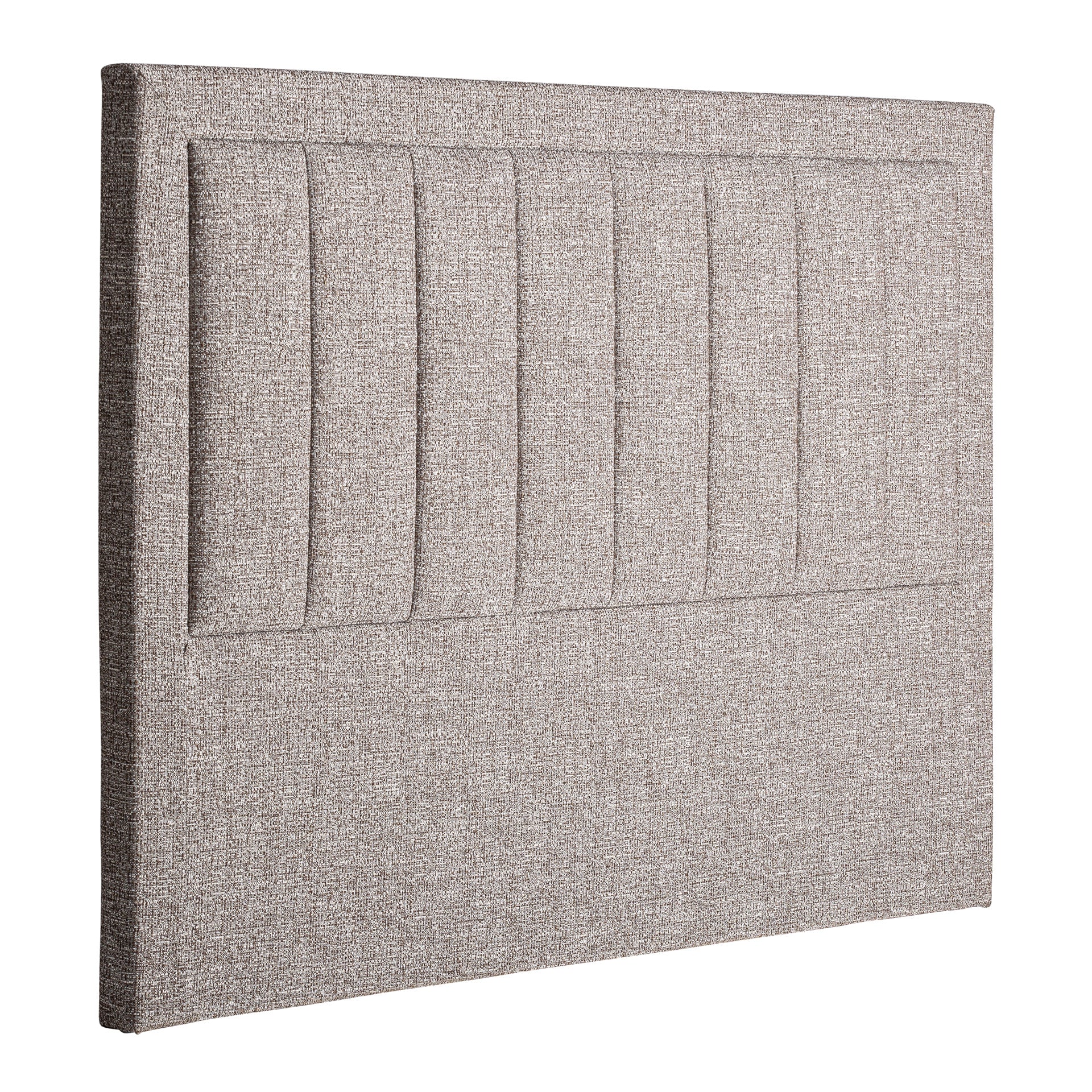 Ruenes Contemporary Upholstered Headboard - Grey Marbled Polyester & Ash Wood