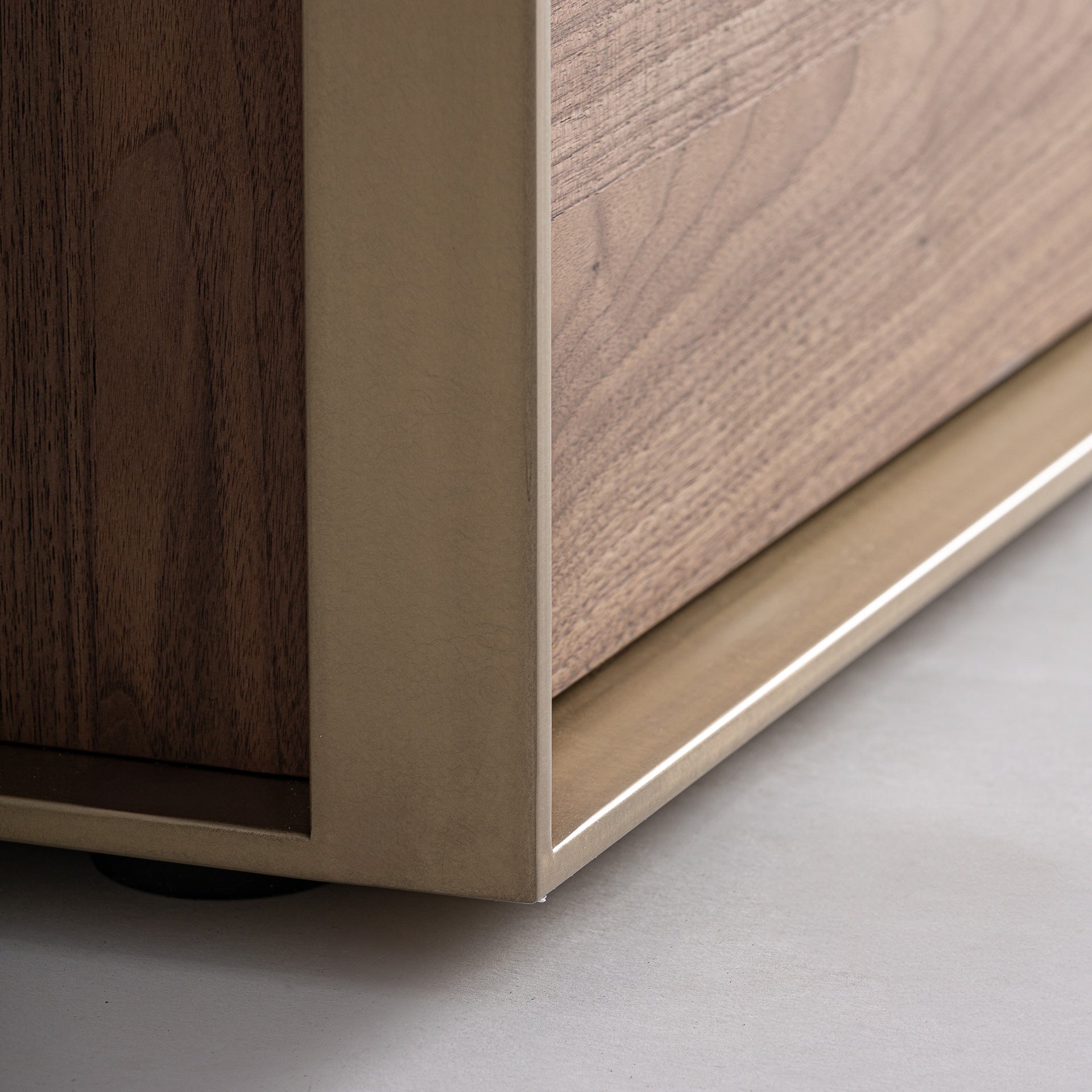 AISBY Contemporary TV Stand - Ash Wood & Tempered Glass