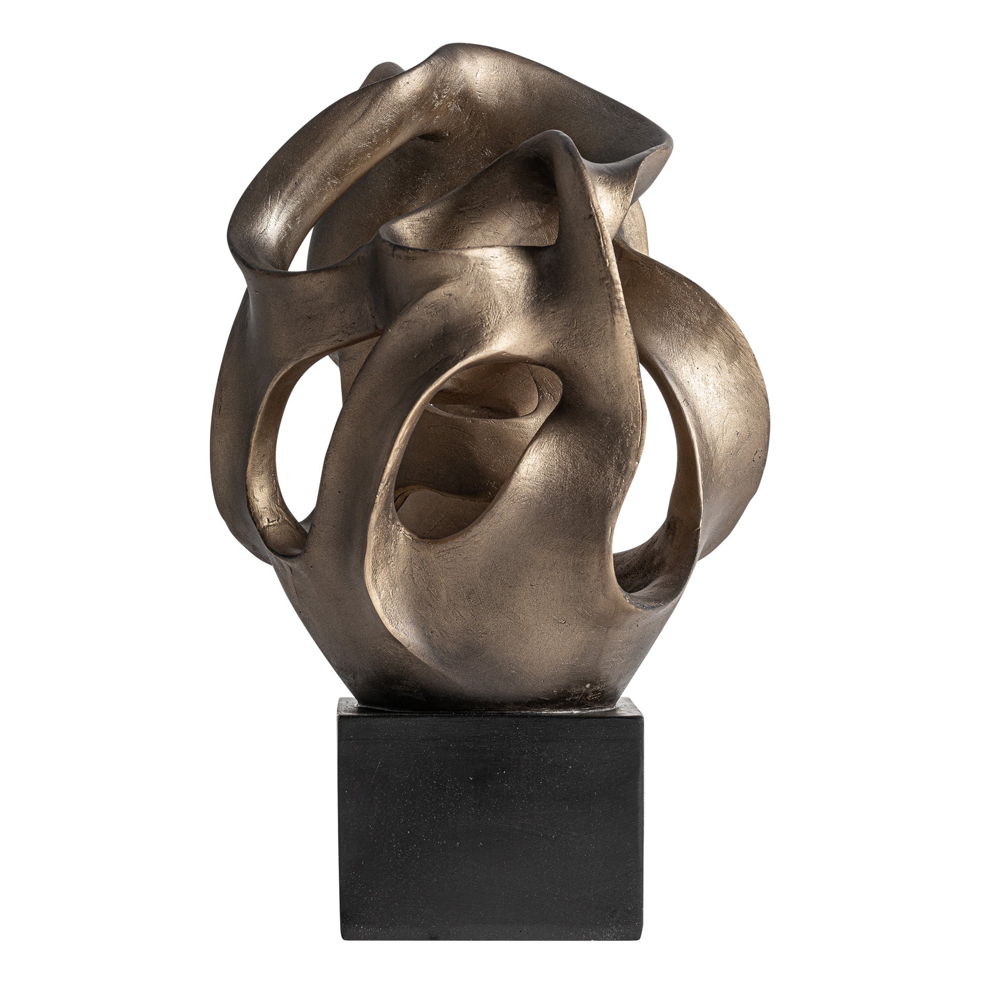 Black Resin Decorative Figure - Modern Sculptural Accent