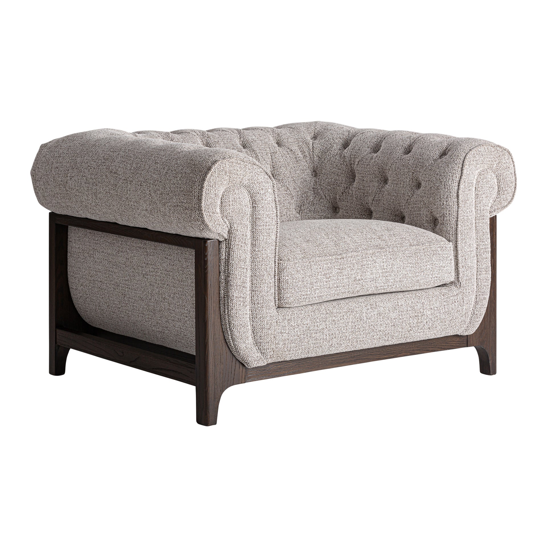 Ask Classic Armchair in Ash Wood & Grey Polyester