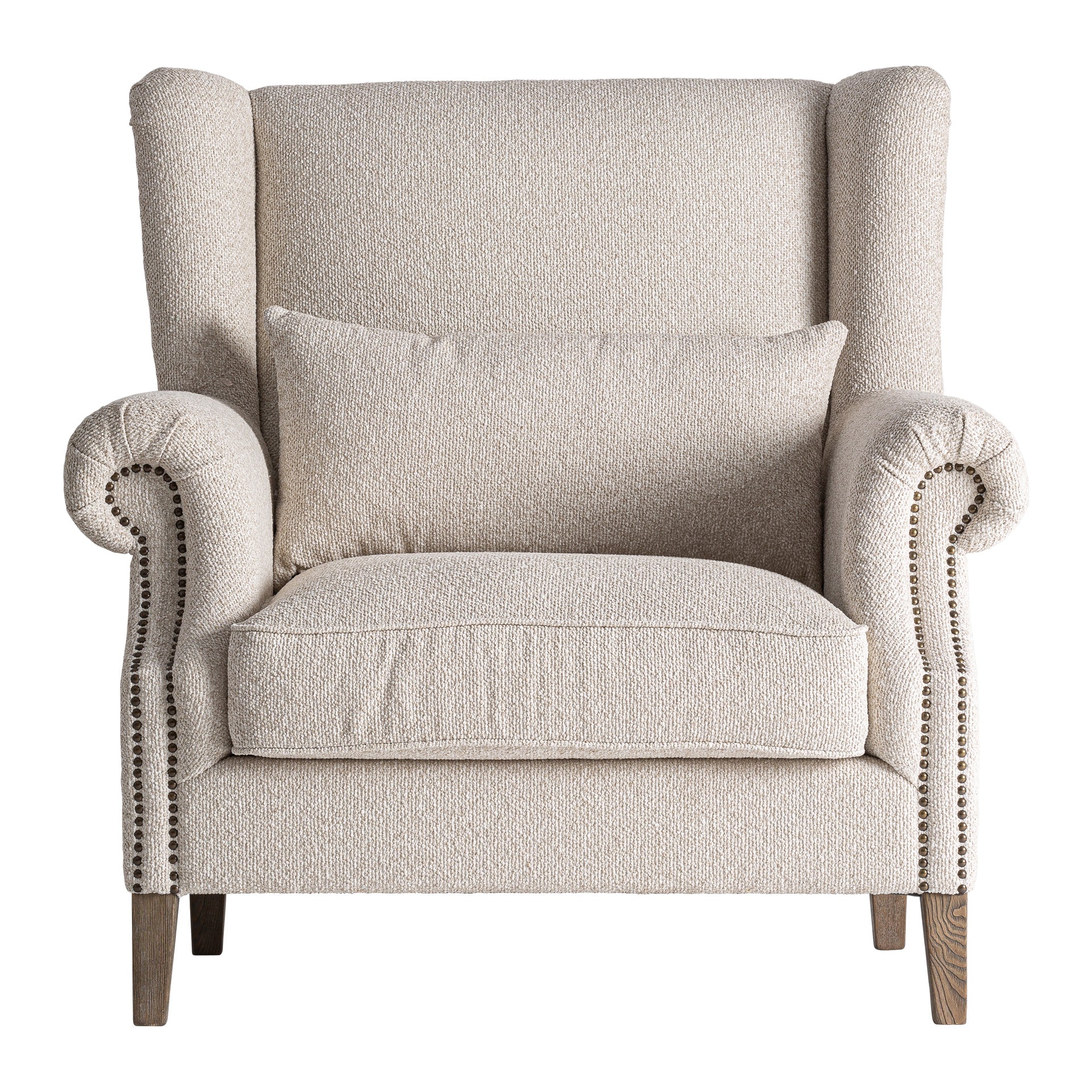 Ask Classic Armchair in Ash Wood & Cream Polyester