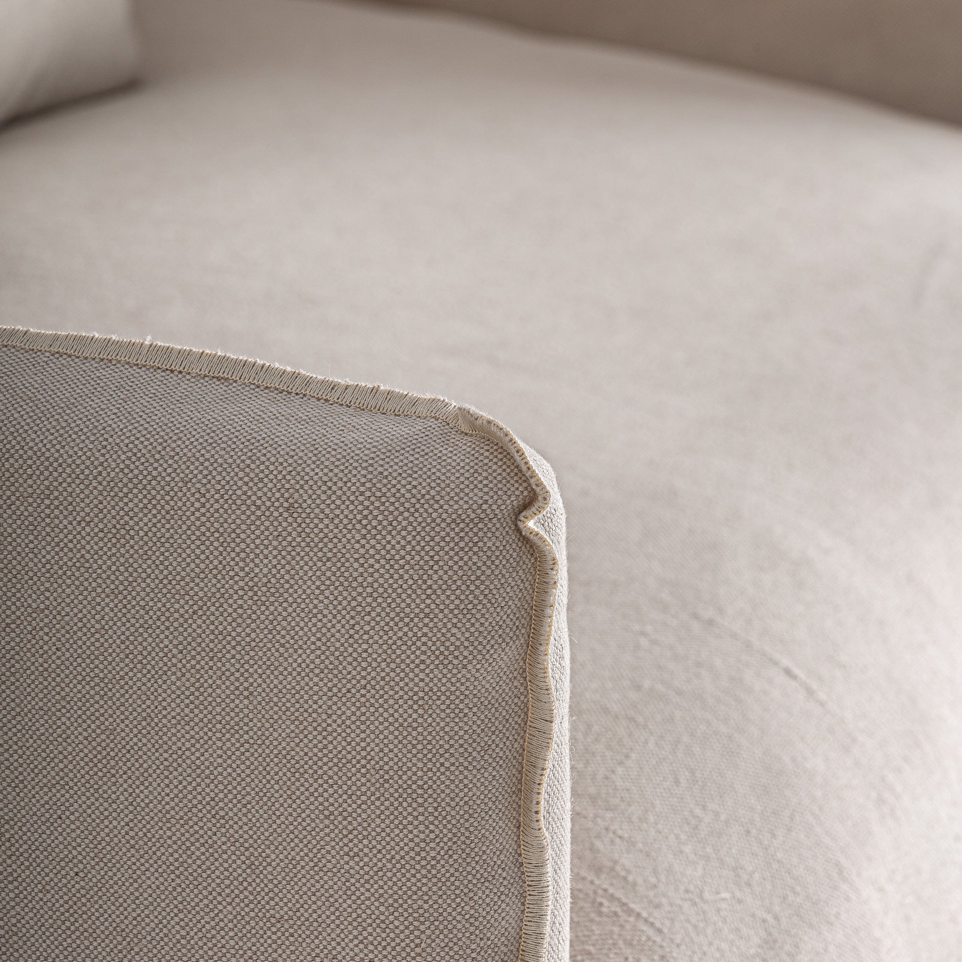 Pugnac Contemporary Linen Armchair - Beige