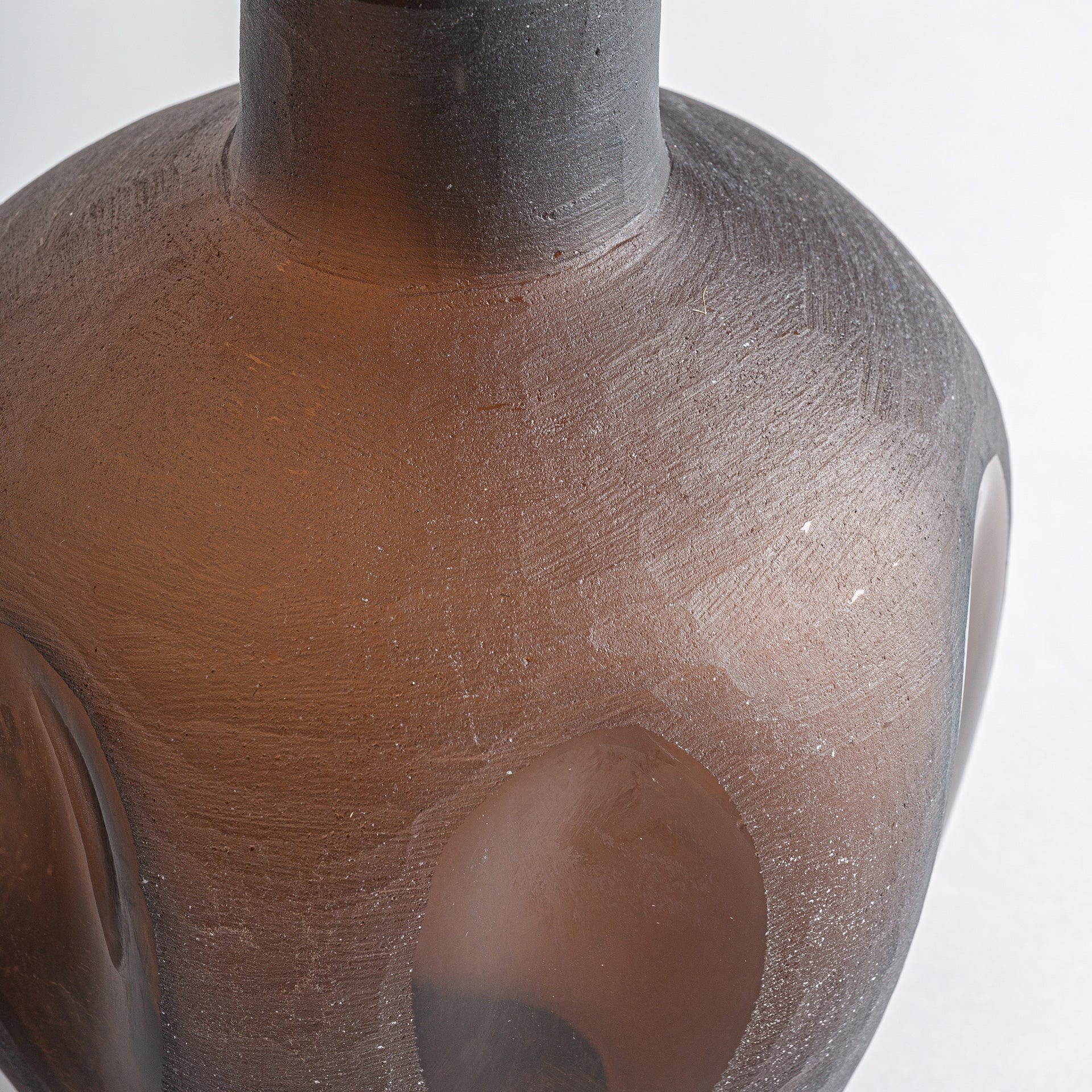 Mei Glass Vase - Contemporary Brown Decorative Vessel
