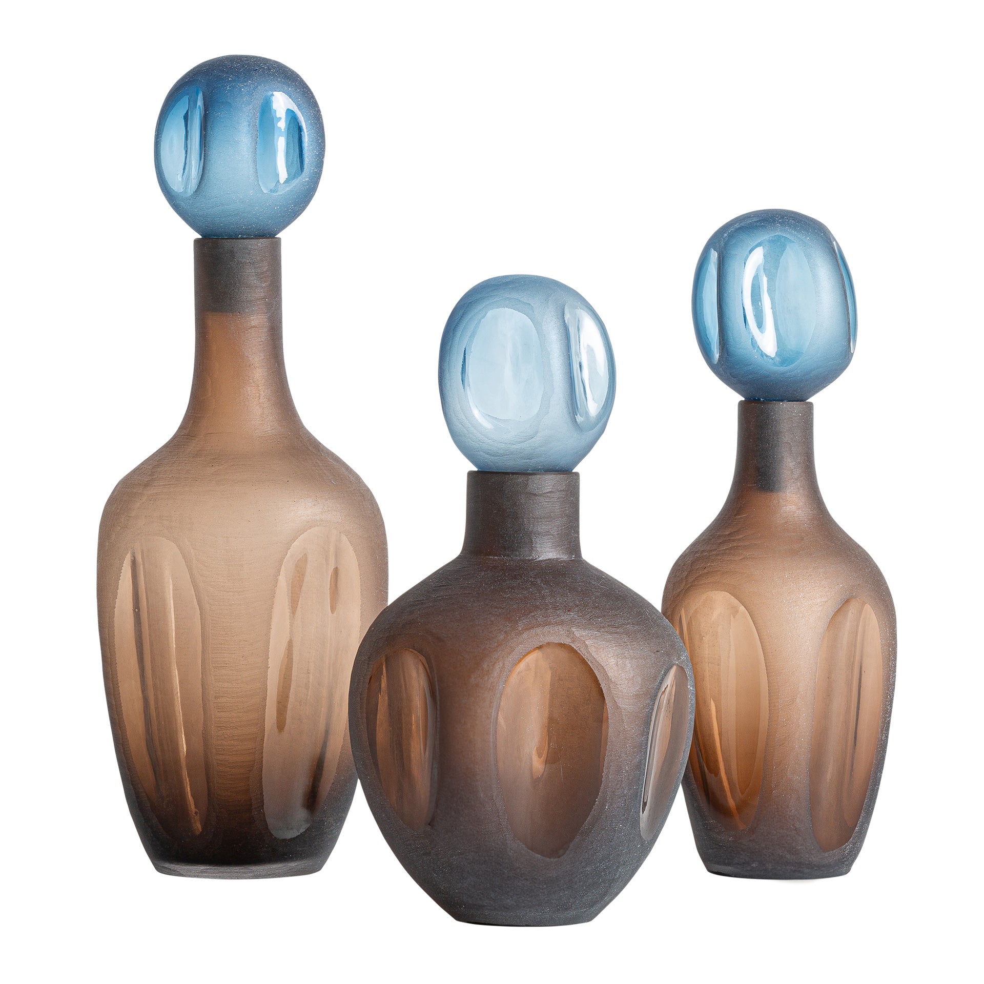 Mei Glass Vase - Contemporary Brown Decorative Vessel