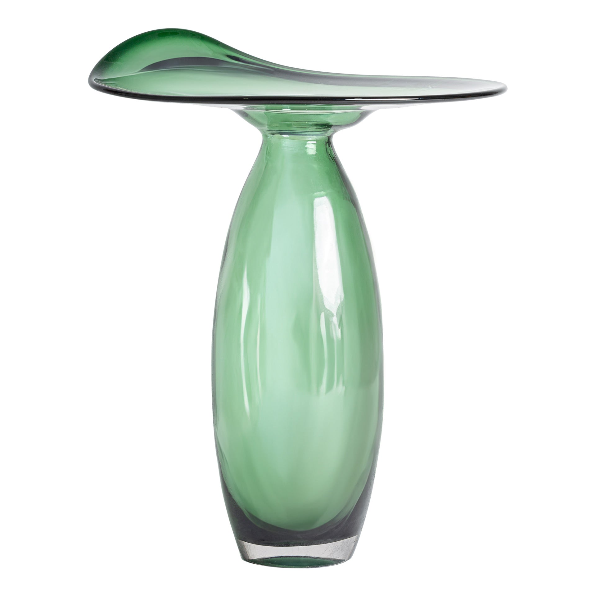 Akari Glass Vase - Contemporary Green Translucent Design