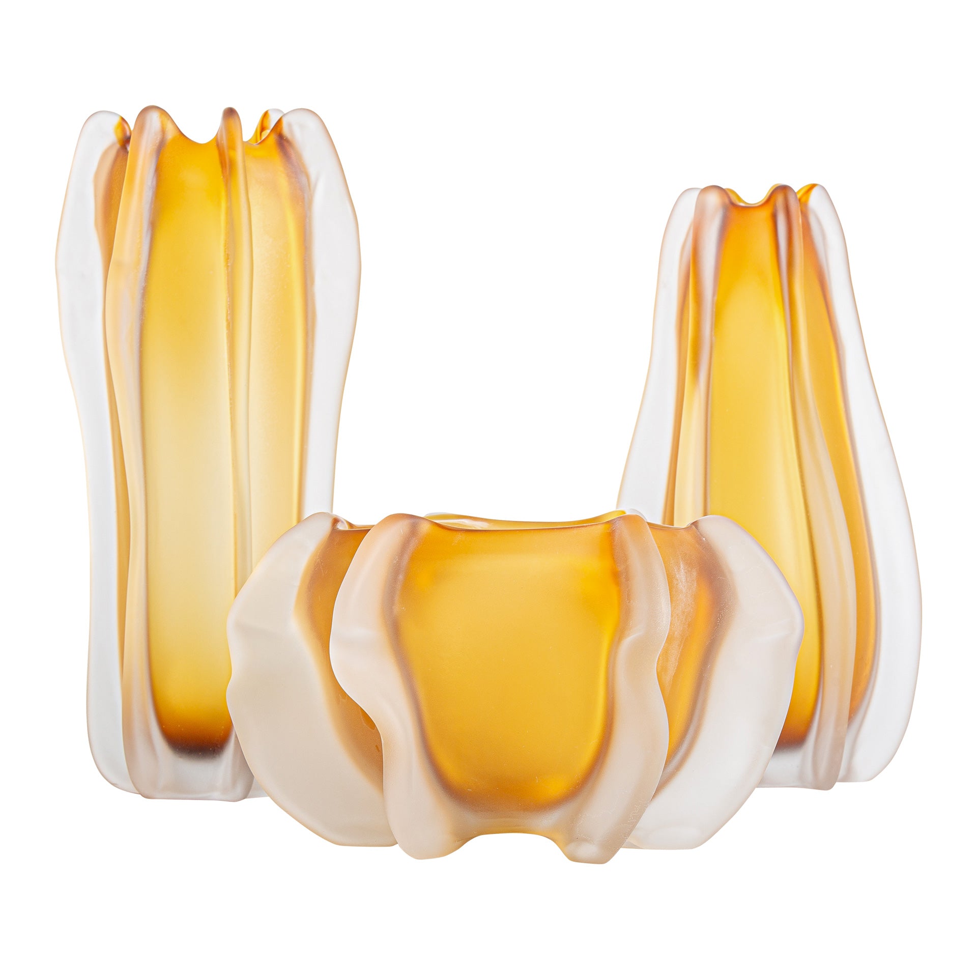 Mizuki Amber Glass Vase - Contemporary Design