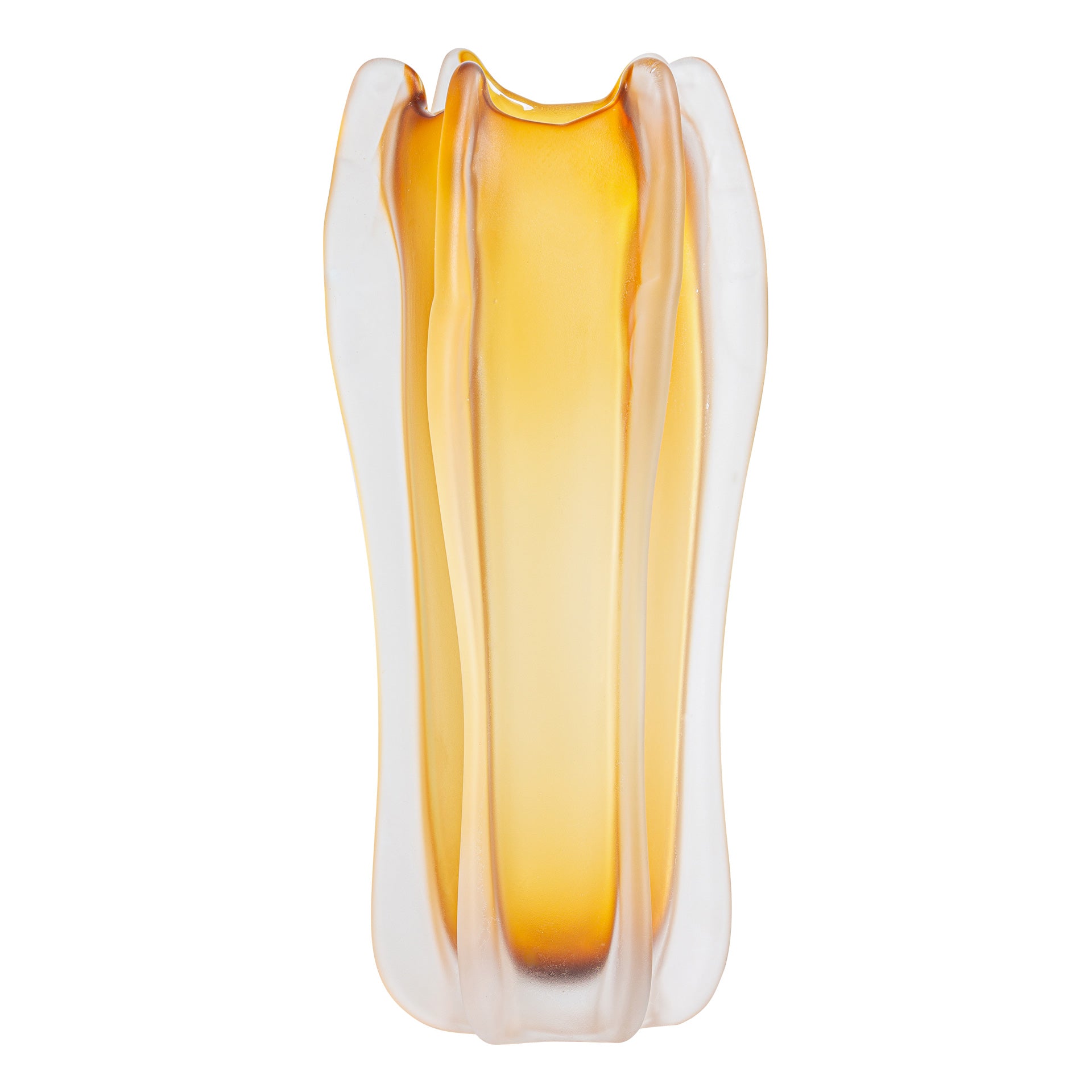 Mizuki Amber Glass Vase - Contemporary Design