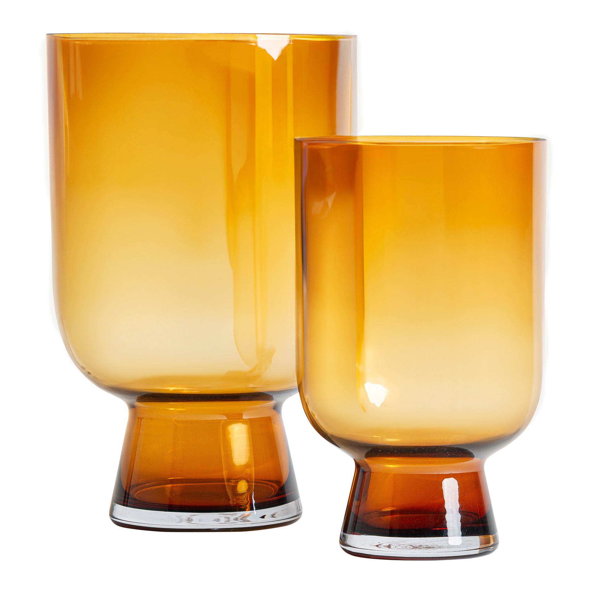Yuka Amber Glass Vase - Contemporary Design