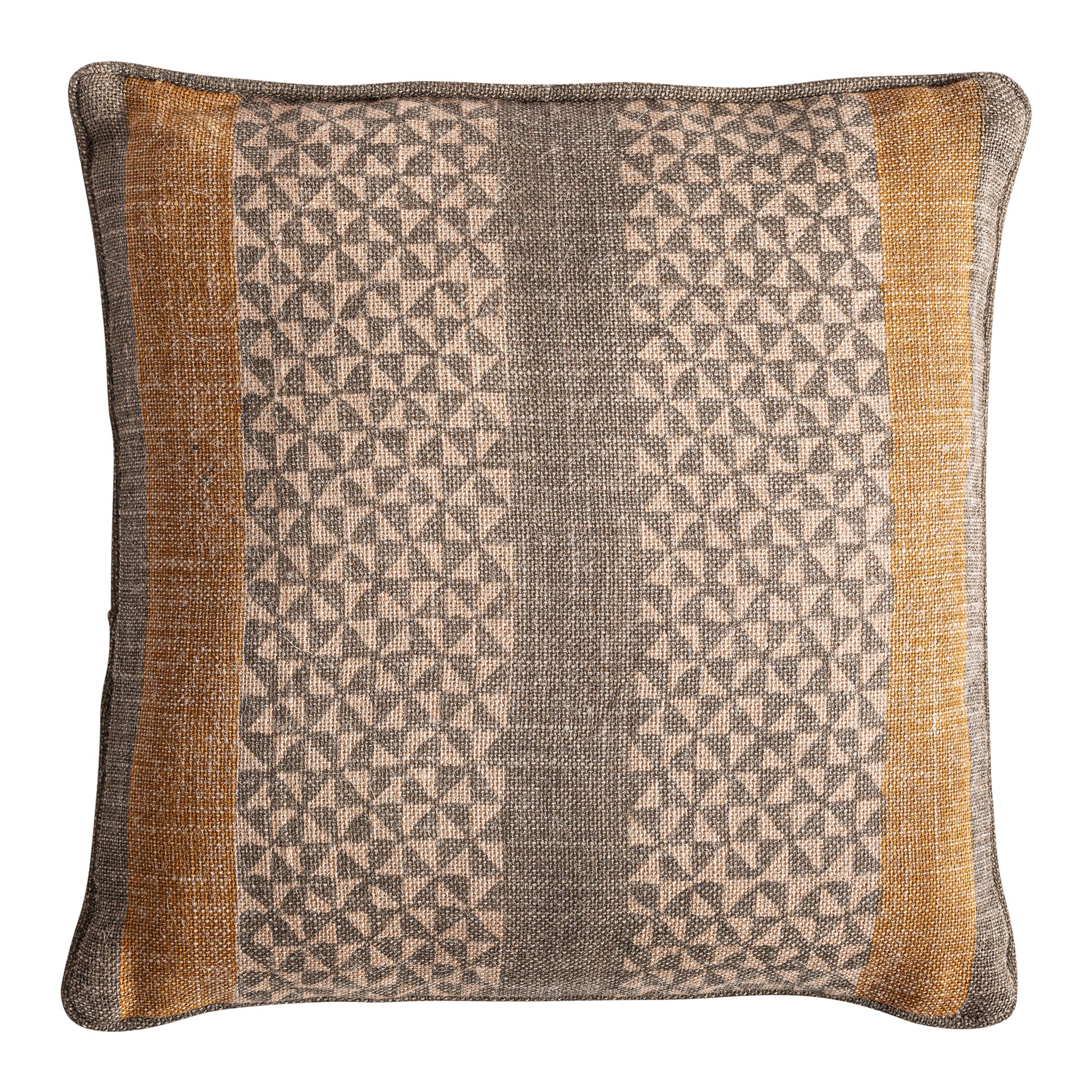 Narmer Jute Cushion - Beige & Ochre Natural Fiber - TWO FOR ONE