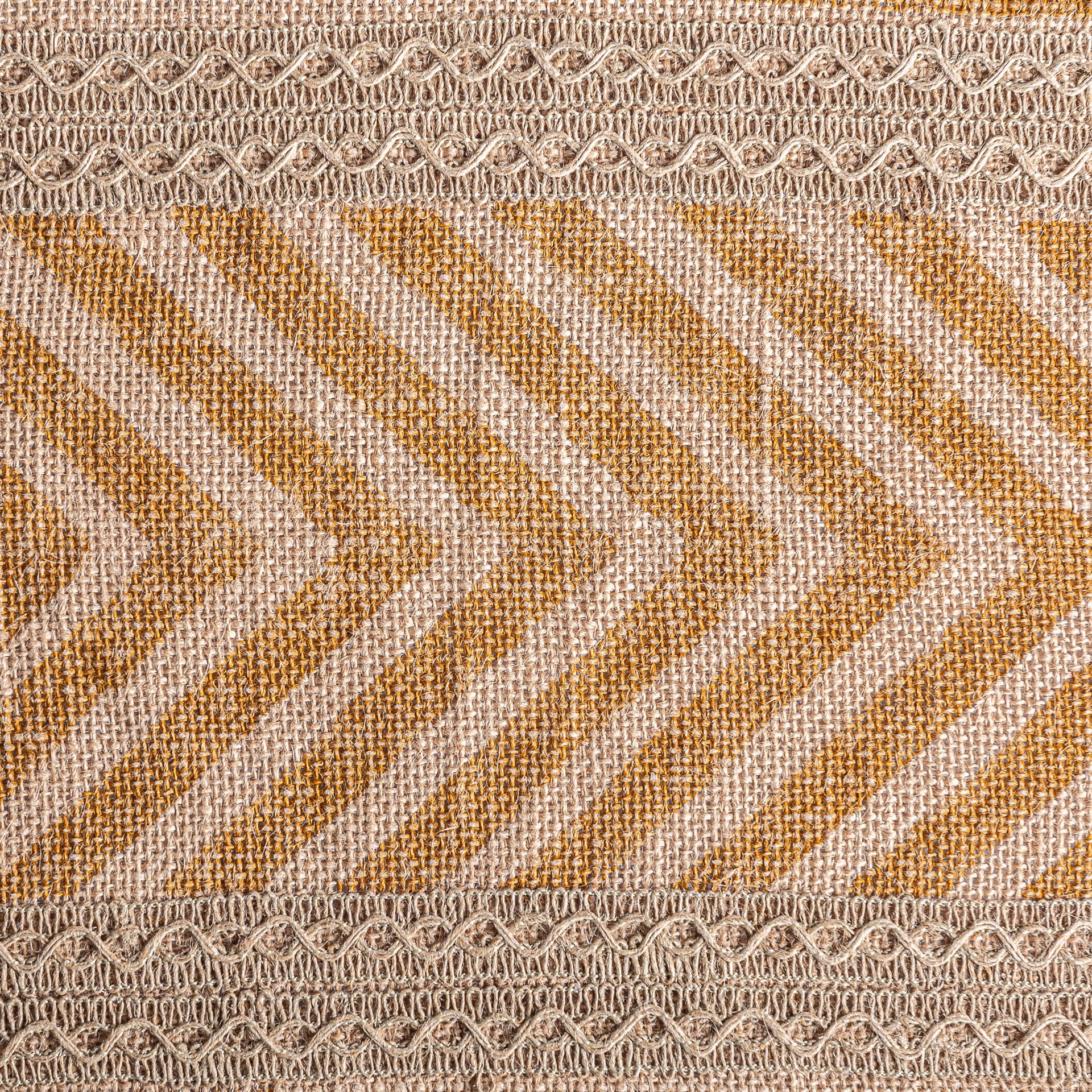 Osiris Jute Cushion - Natural Beige & Ochre Fiber