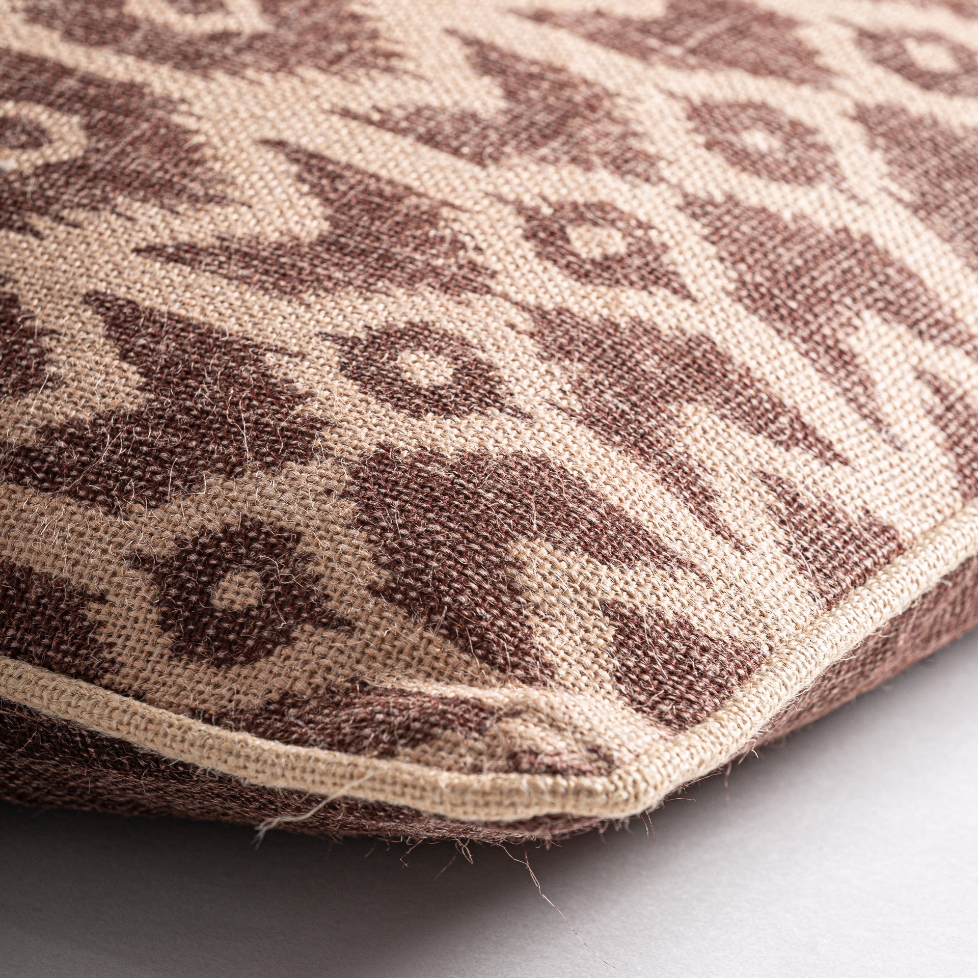 Tacio Jute Cushion - Natural Beige Fiber Decorative Pillow