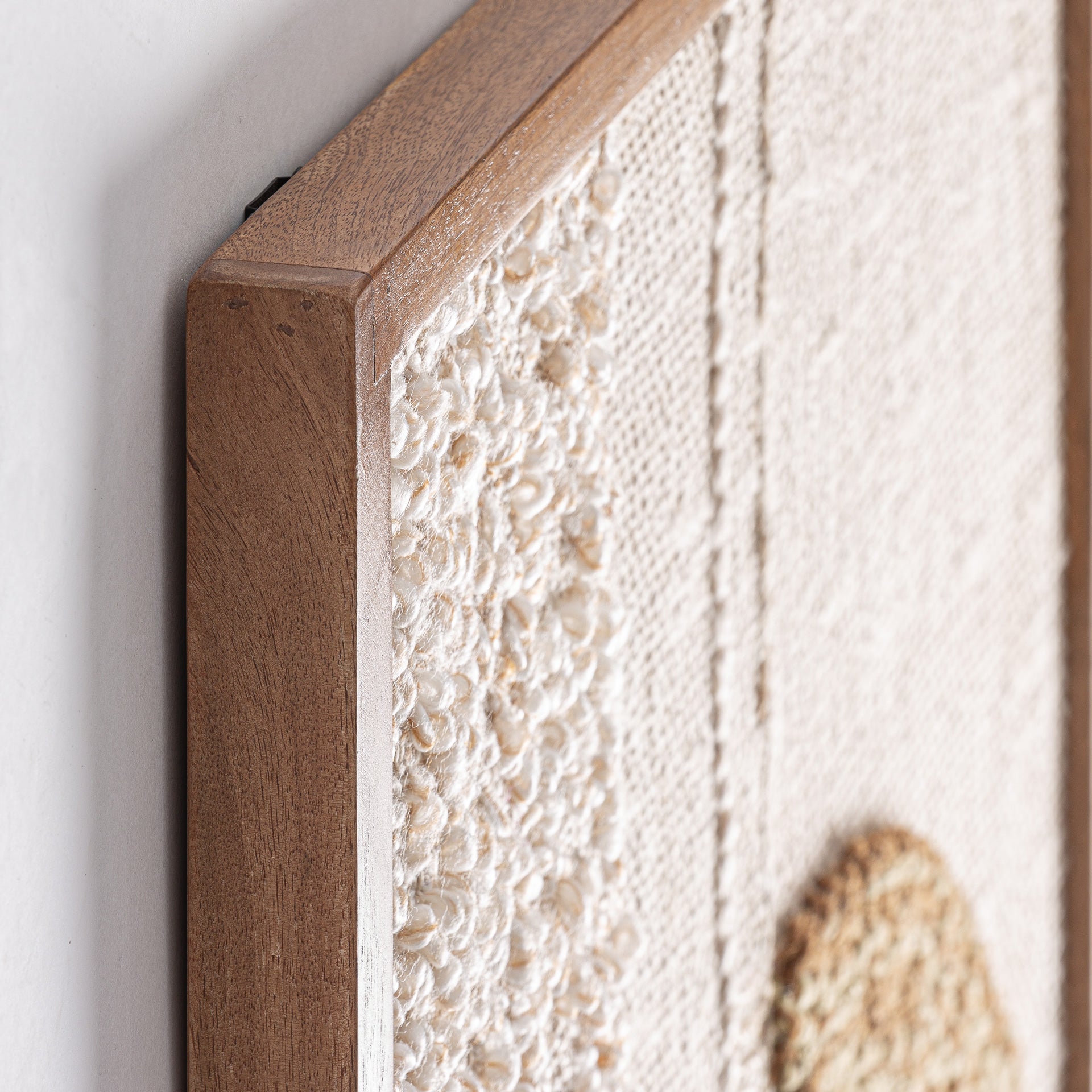 Tum Contemporary Cotton Wall Art with Mango Wood Frame