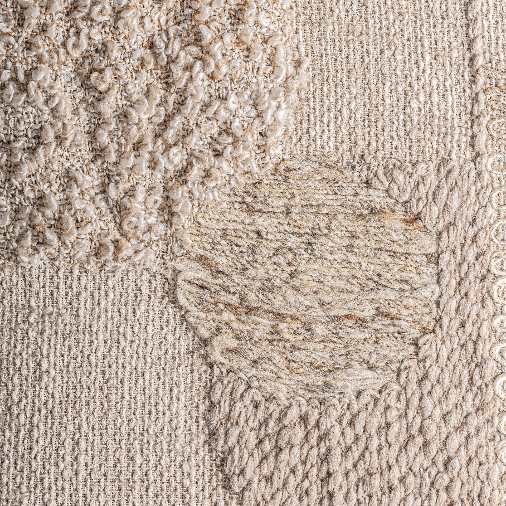 Tum Contemporary Cotton Wall Art with Mango Wood Frame